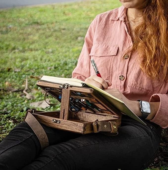 Writers Messenger Wood Box Multifunctional Wooden Handmade Crossbody Postman …