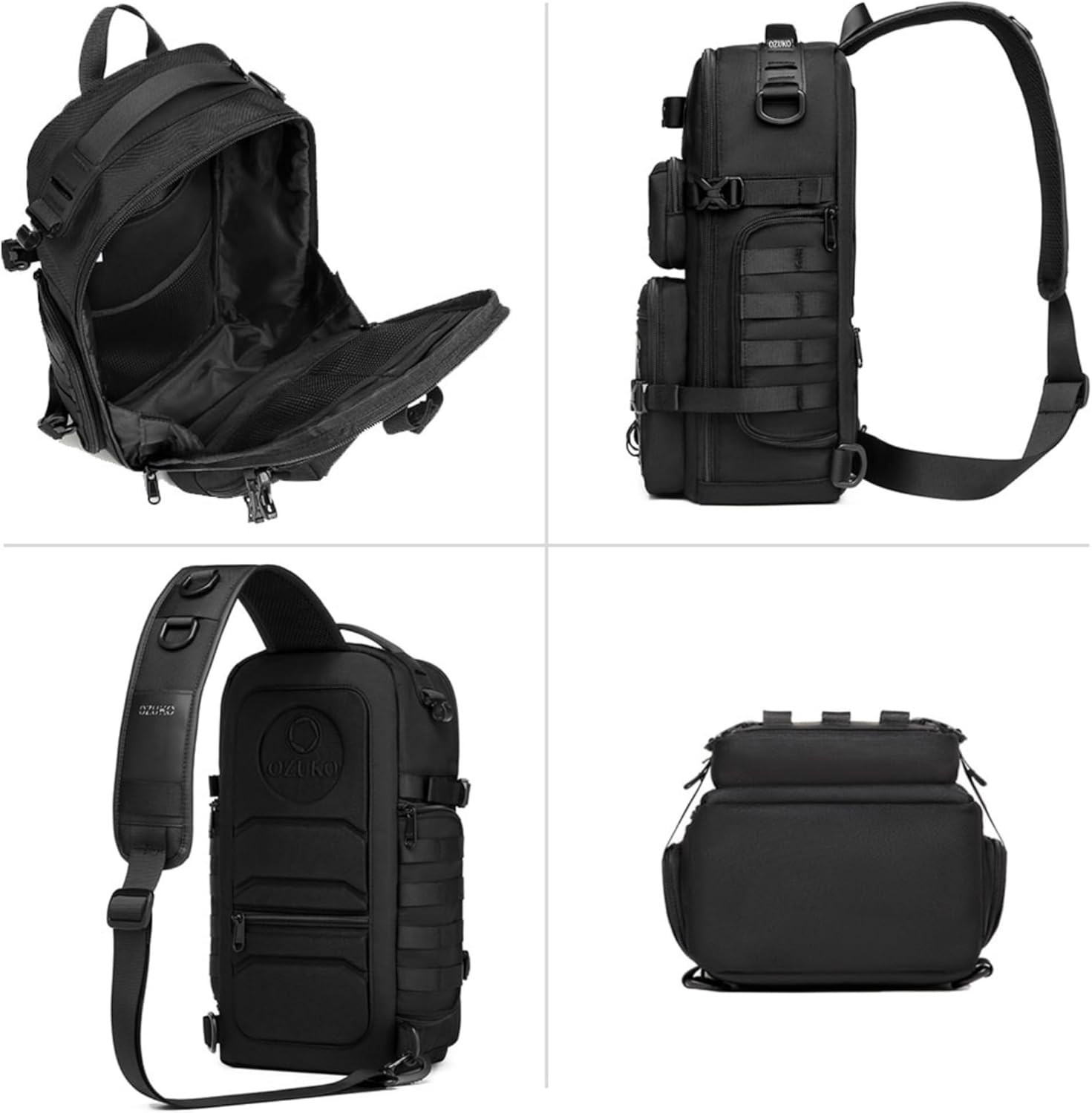 Sling Bag for Men, Large Capacity Crossbody Chest Pack, Water-Resistant Tactical