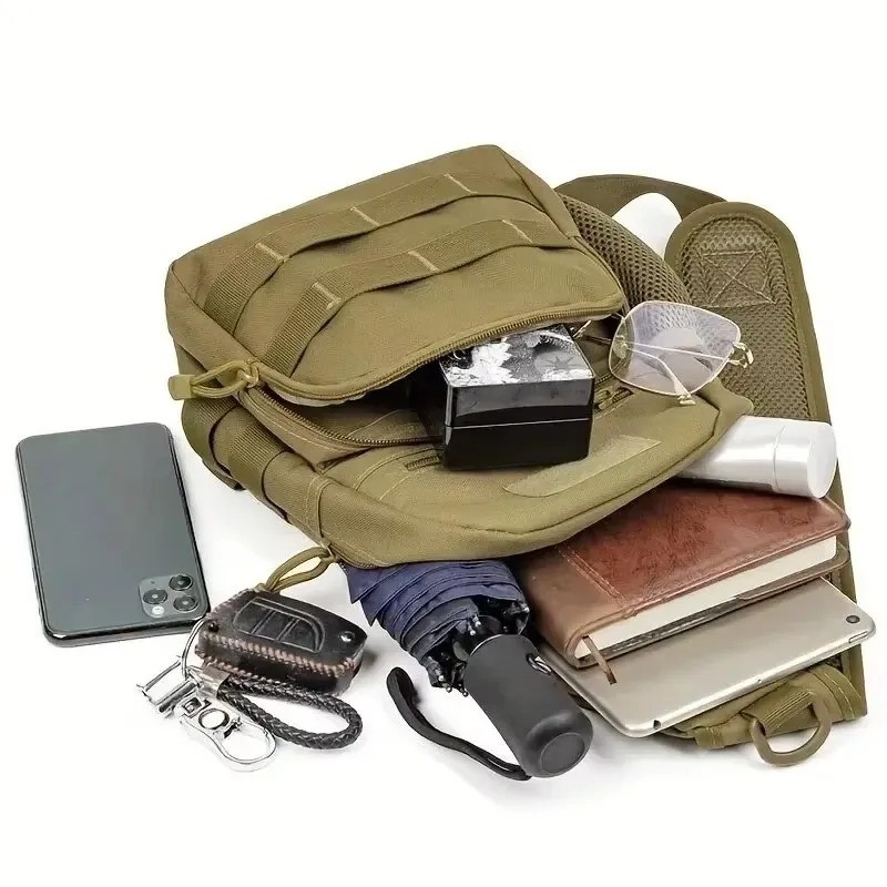 Men Outdoor Tactical Backpack Shoulder Sling Bag Chest Pack Sport Travel Hiking