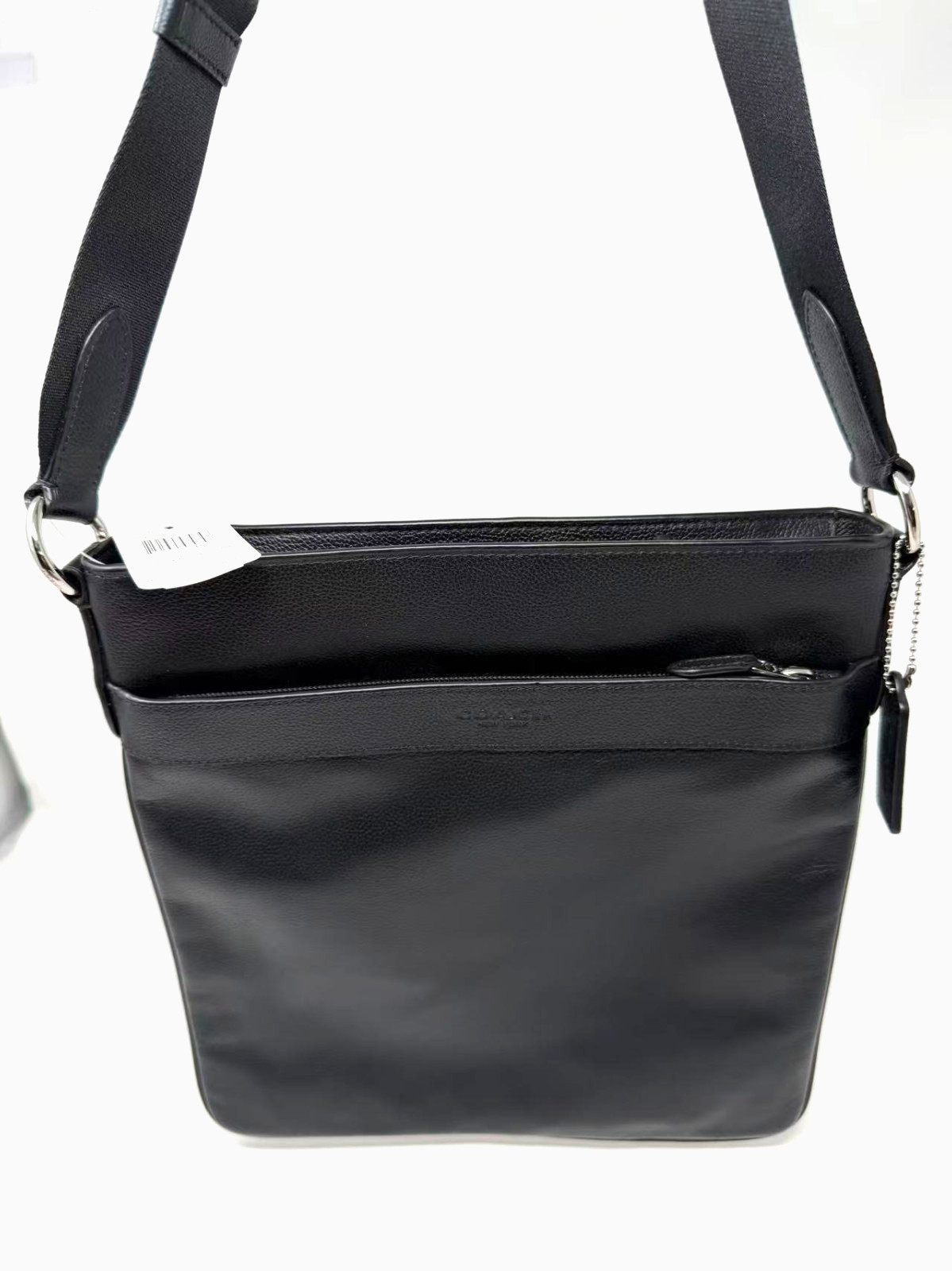 Coach Crossbody F54780 Charles In Calf Black Leather Messenger Black