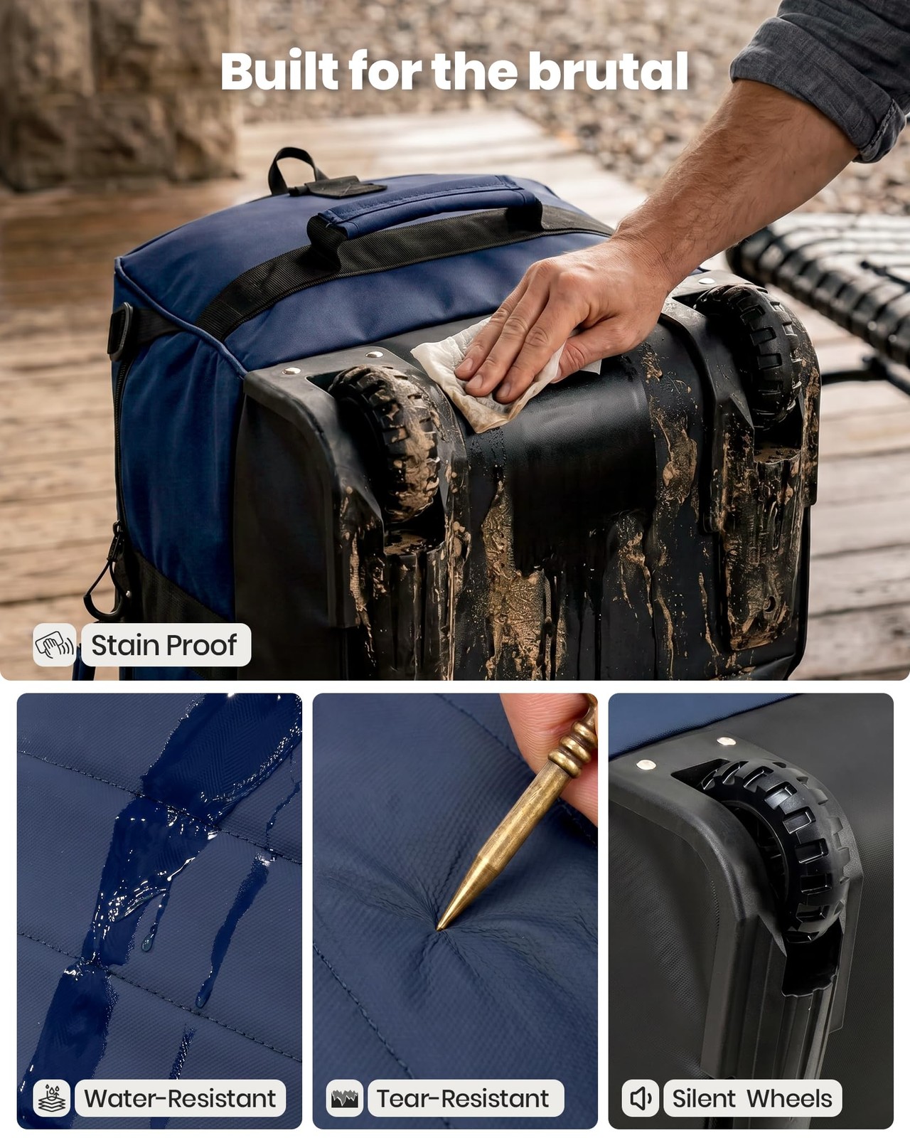 100L Rolling Duffel Bag with Wheels, Durable Travel Duffel Backpack with Stra…