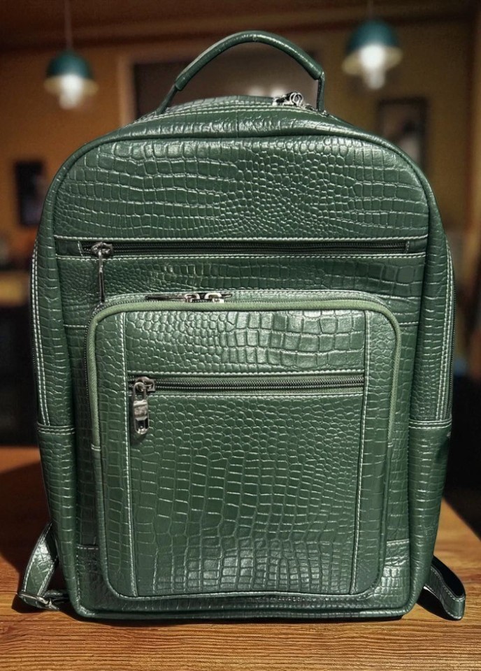 Crocodile 100% Leather Stylish Laptop Professional Backpack Travel Bag Designer