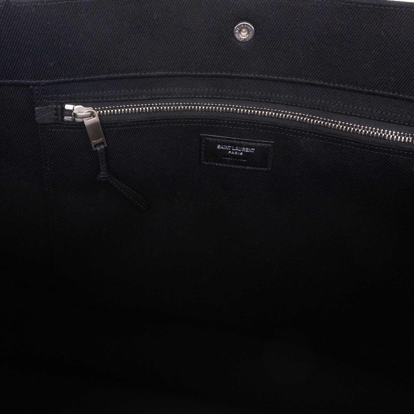 Saint Laurent Rive Gauche Canvas Tote Black&White