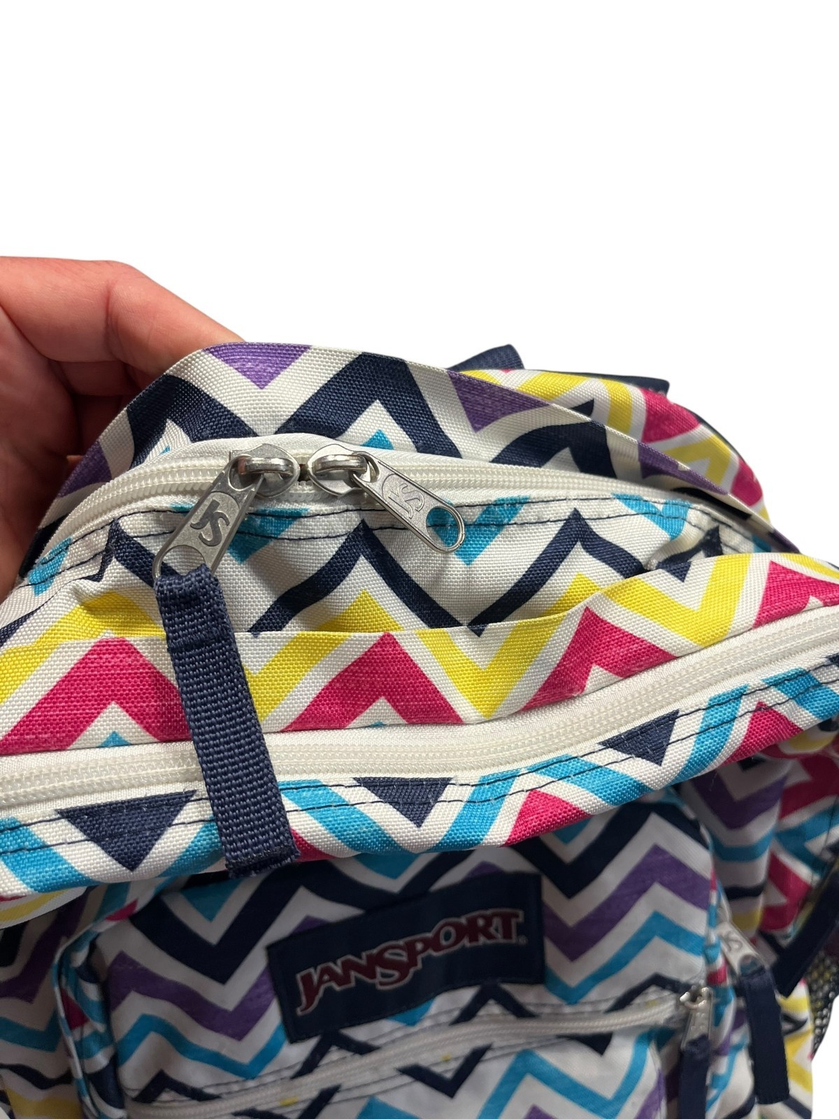 JANSPORT Colorful Rainbow BIG STUDENT BACKPACK School Book Bag Gym Hike Gear