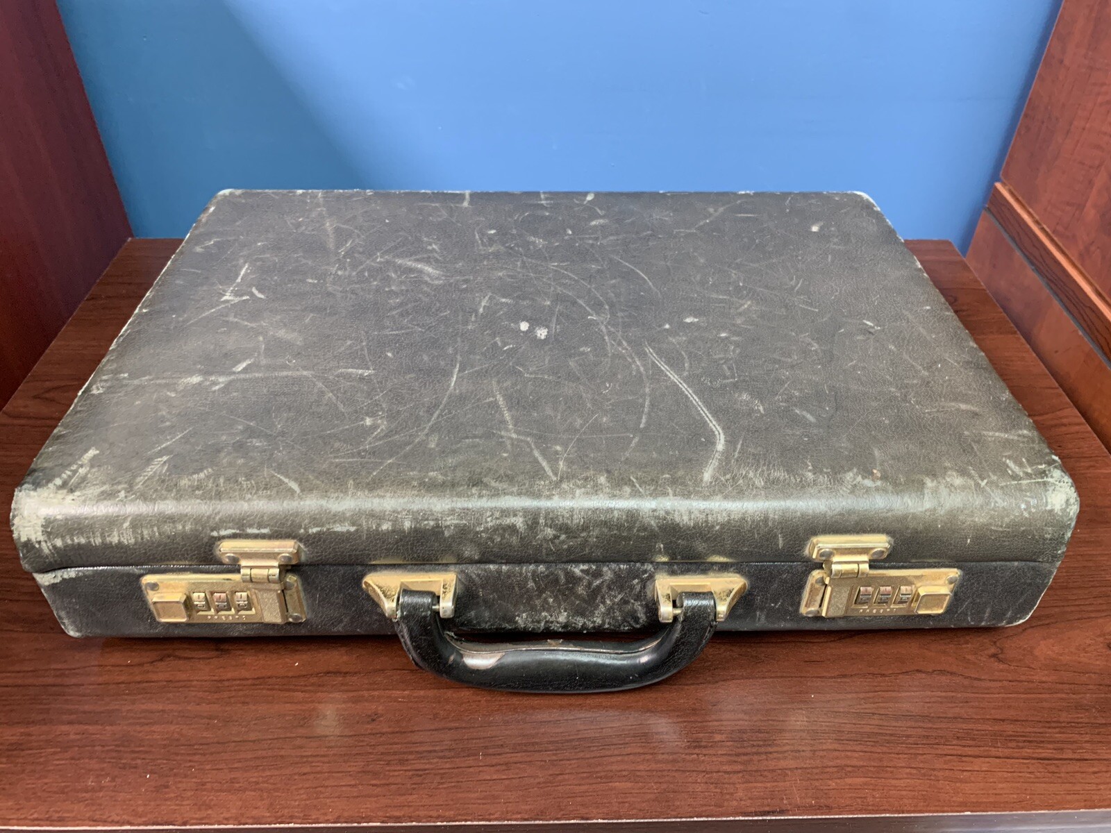 Vintage Givenchy Black Leather Briefcase With Presto Locks