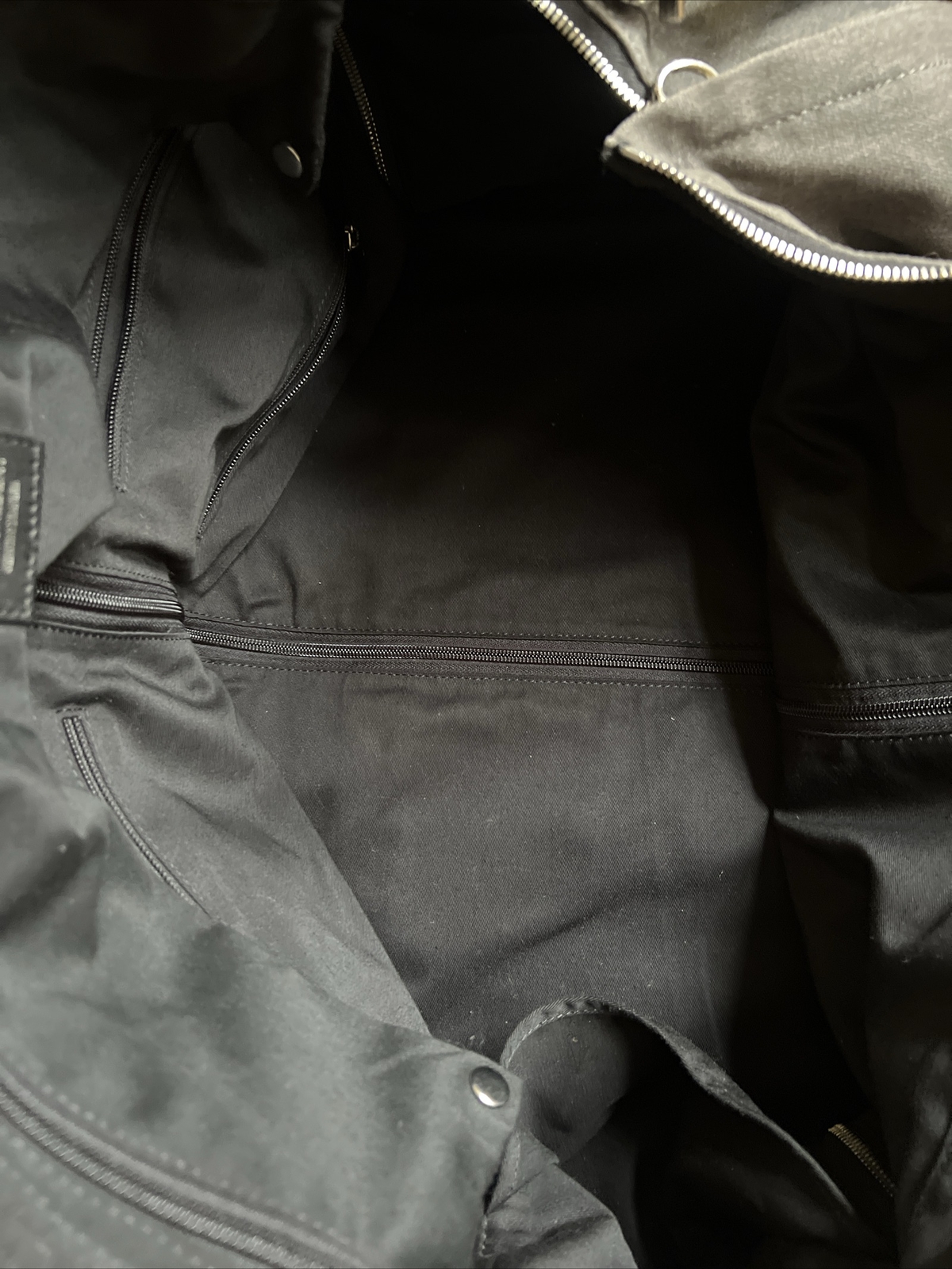 Hook + Albert Black Grey Canvas Garment Duffel Bag Convertible Weekend