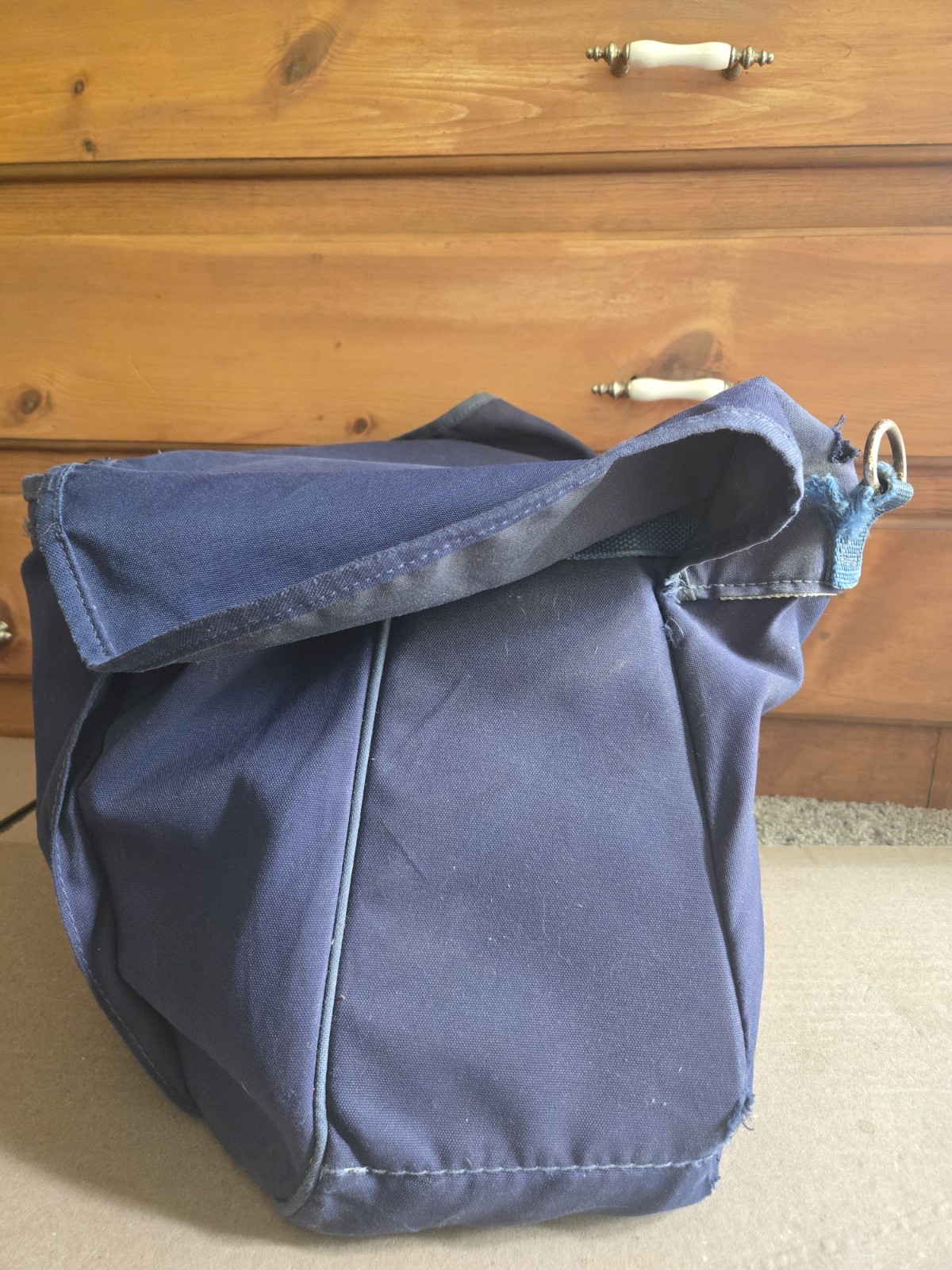 Vintage USPS Mail Carrier Bag Blue Canvas Messenger Satchel NO Strap