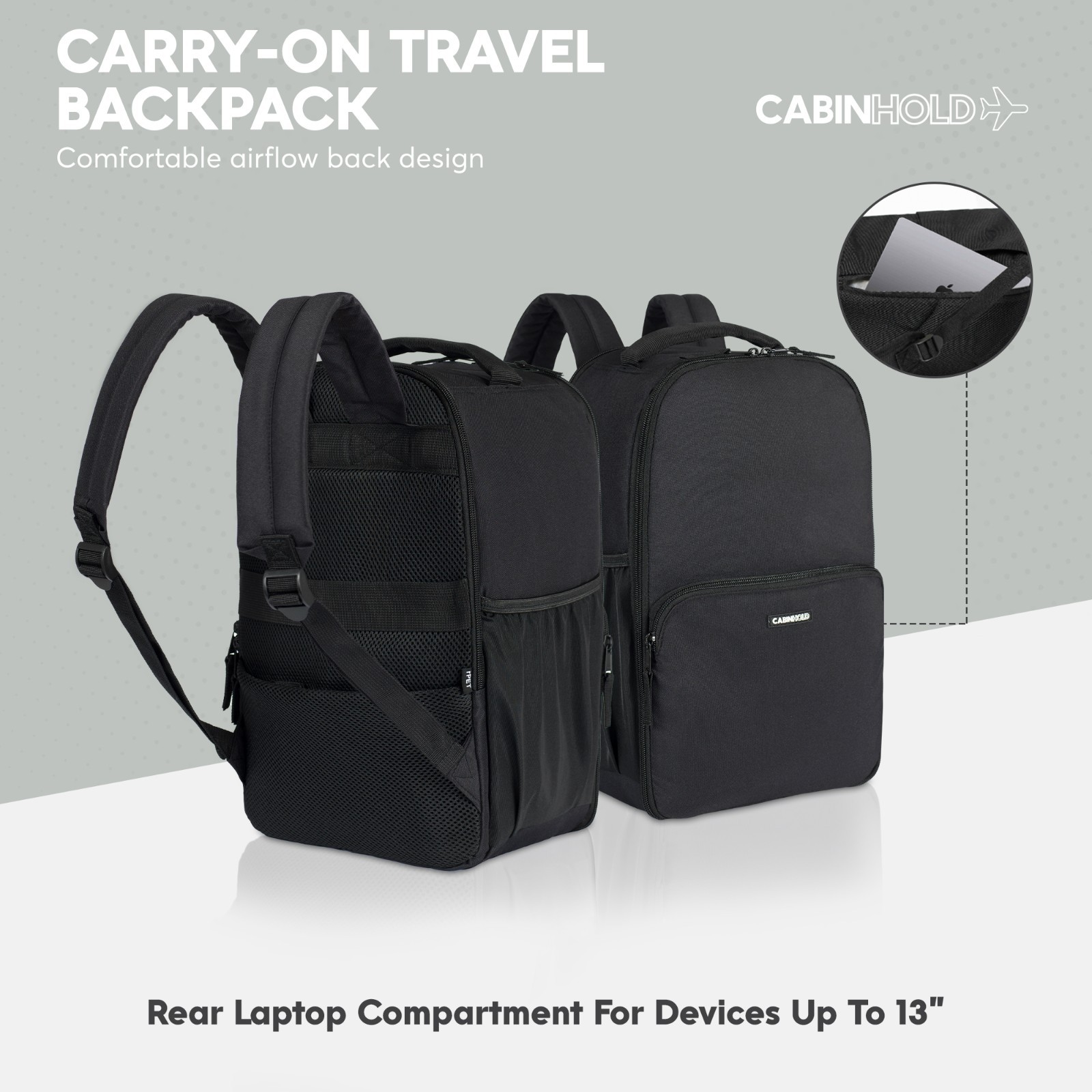 Ryanair Backpack 40x25x20cm CABINHOLD® London Hand Luggage 20L Cabin Bag RPET