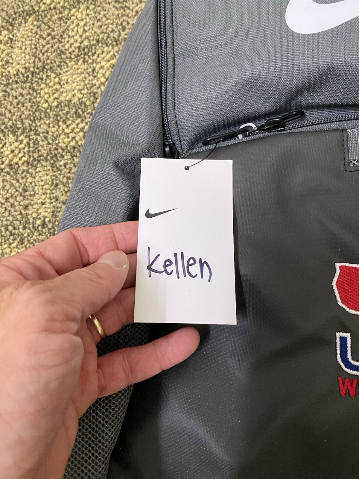 Official Nike USA Wrestling Backpack Gray/Black L Zip Closure – BRAND NEW w Tags
