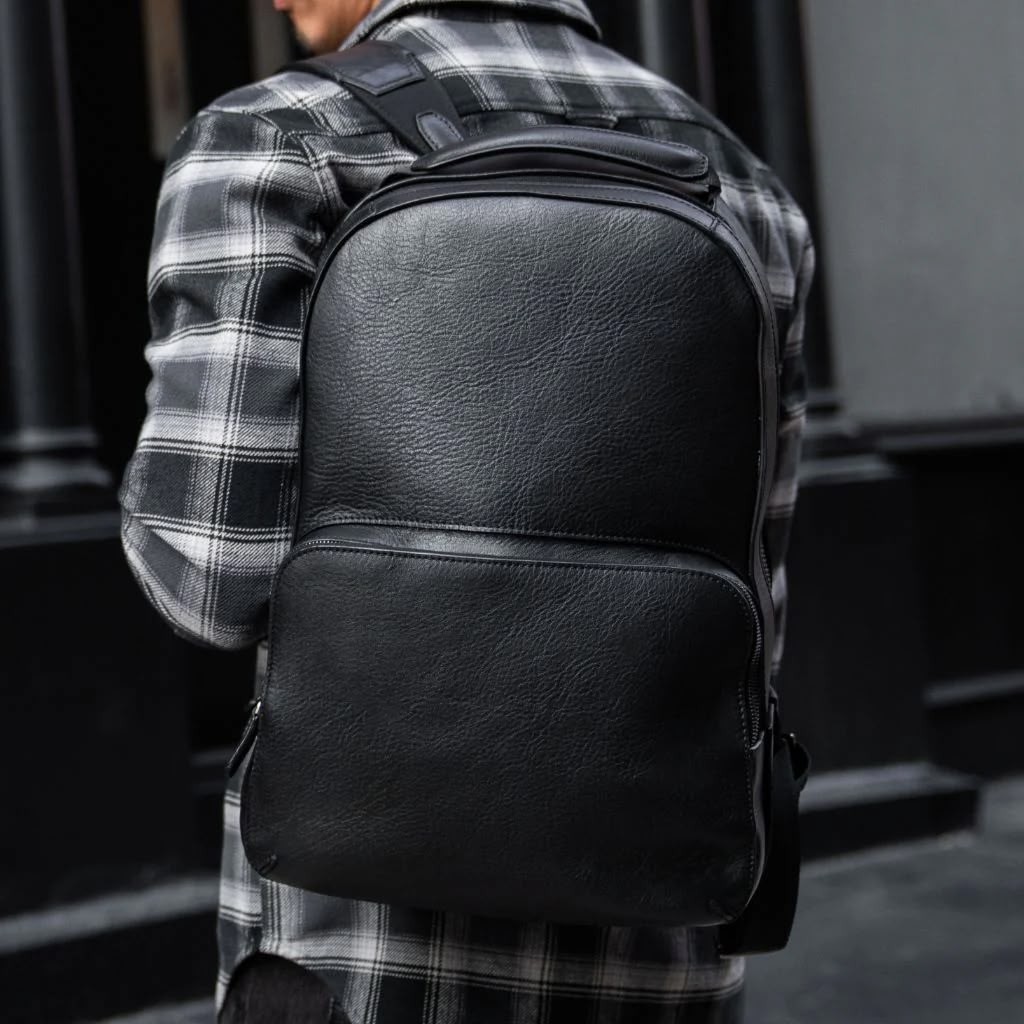 Genuine Leather Backpack Laptop Travel Bag Business School Rucksack Black Brown