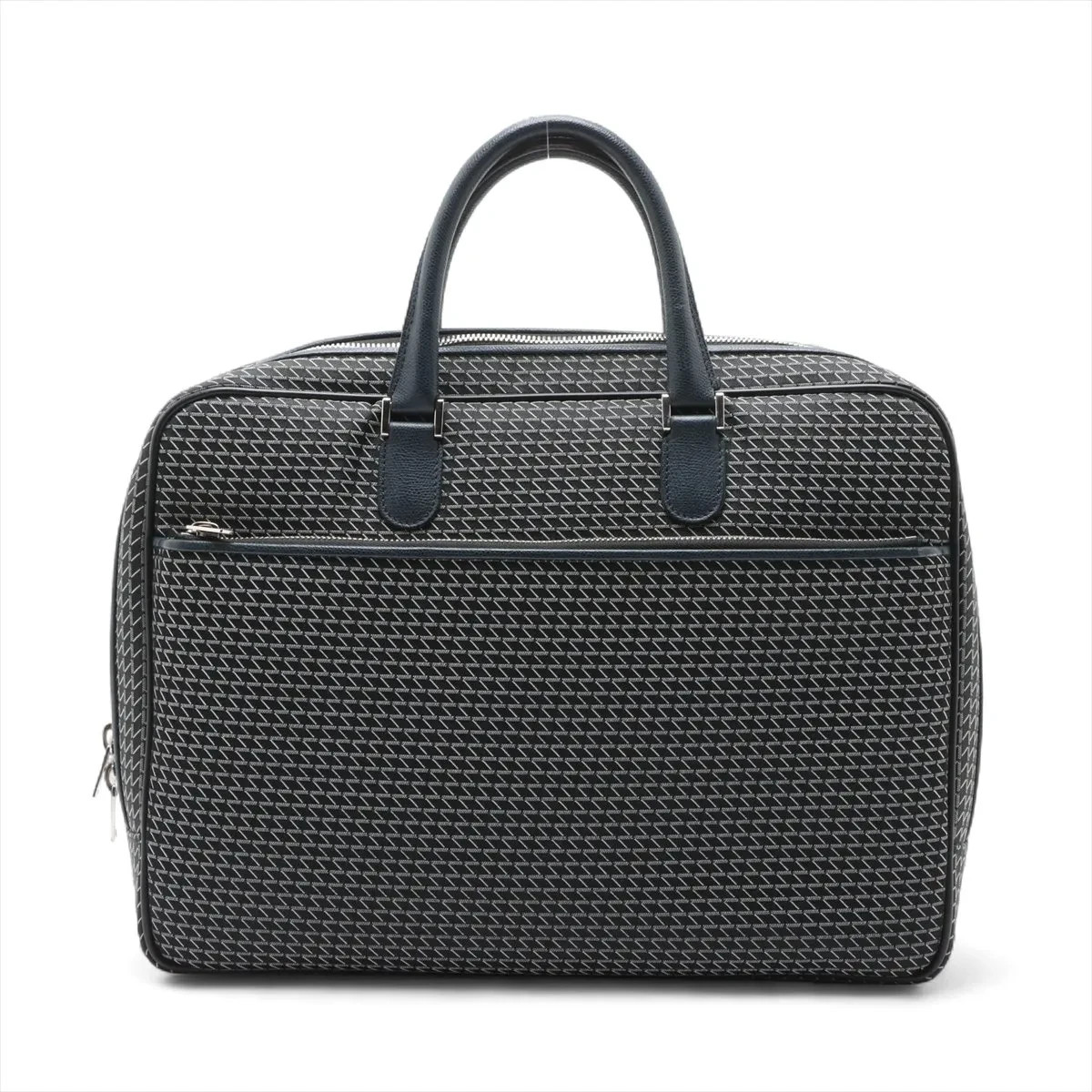 Valextra Keval x Leather Business Bag Navy Blue