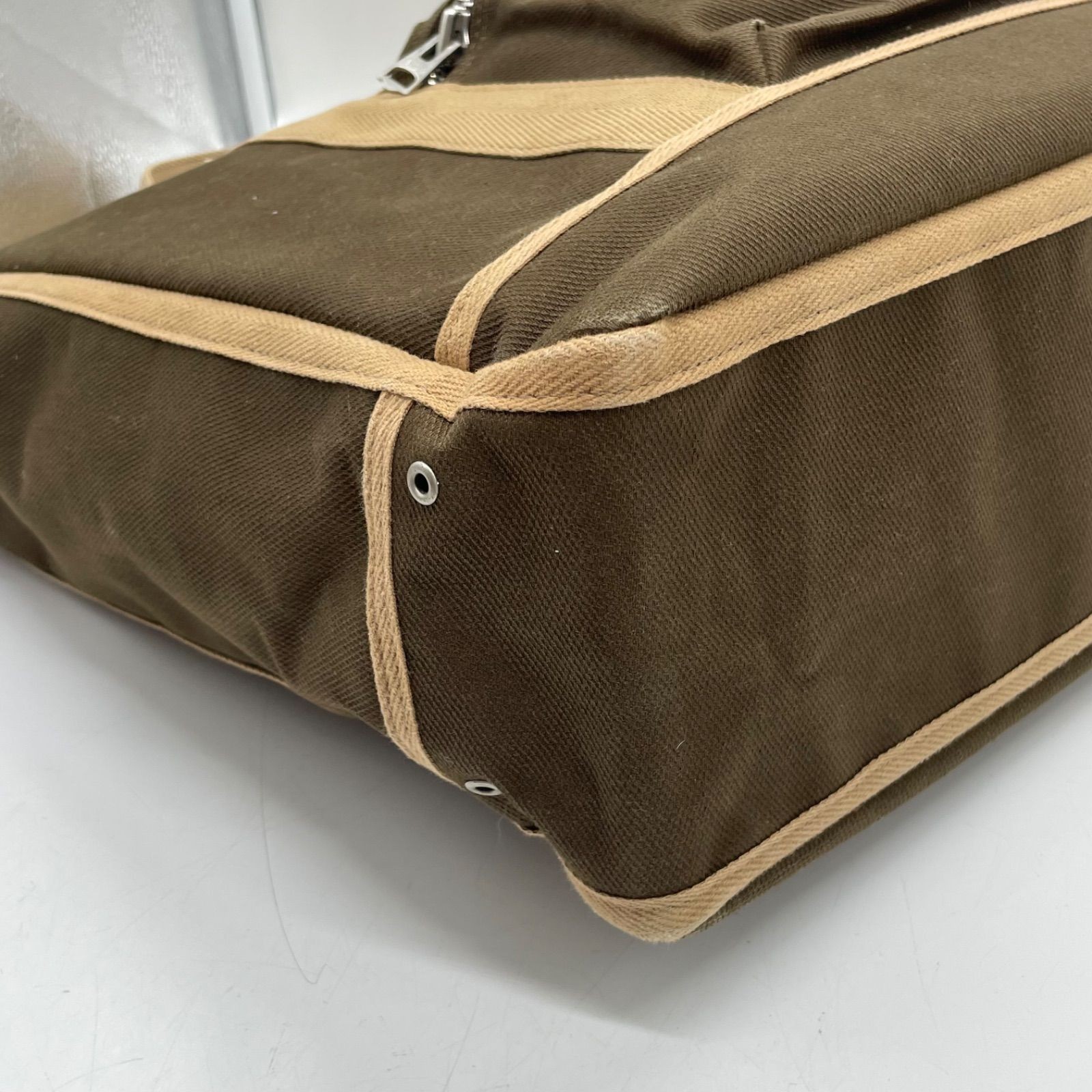 Authentic Yoshida Porter Canvas Tote Bag Men’s Brown 35x39x14cm Used Damage