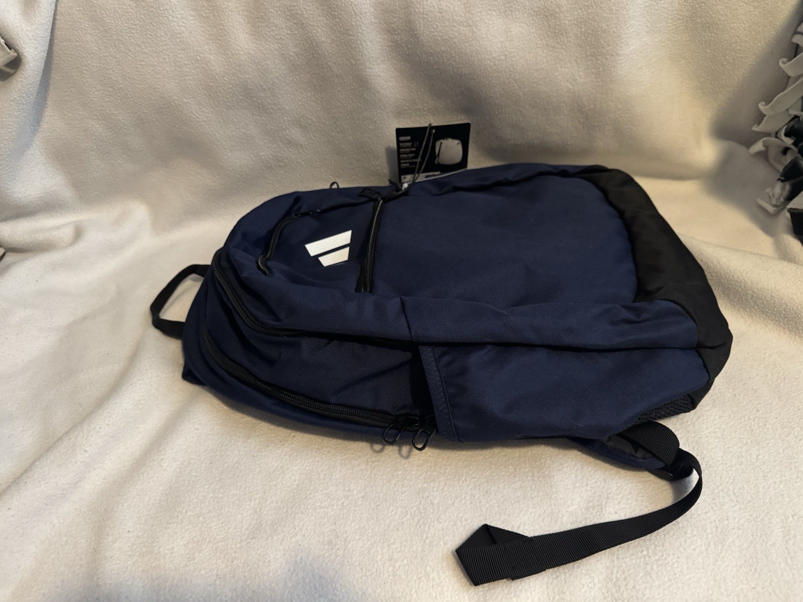 adidas Striker 3 Backpack Team Navy Blue OSFA Padded Zip Bottle Pocket