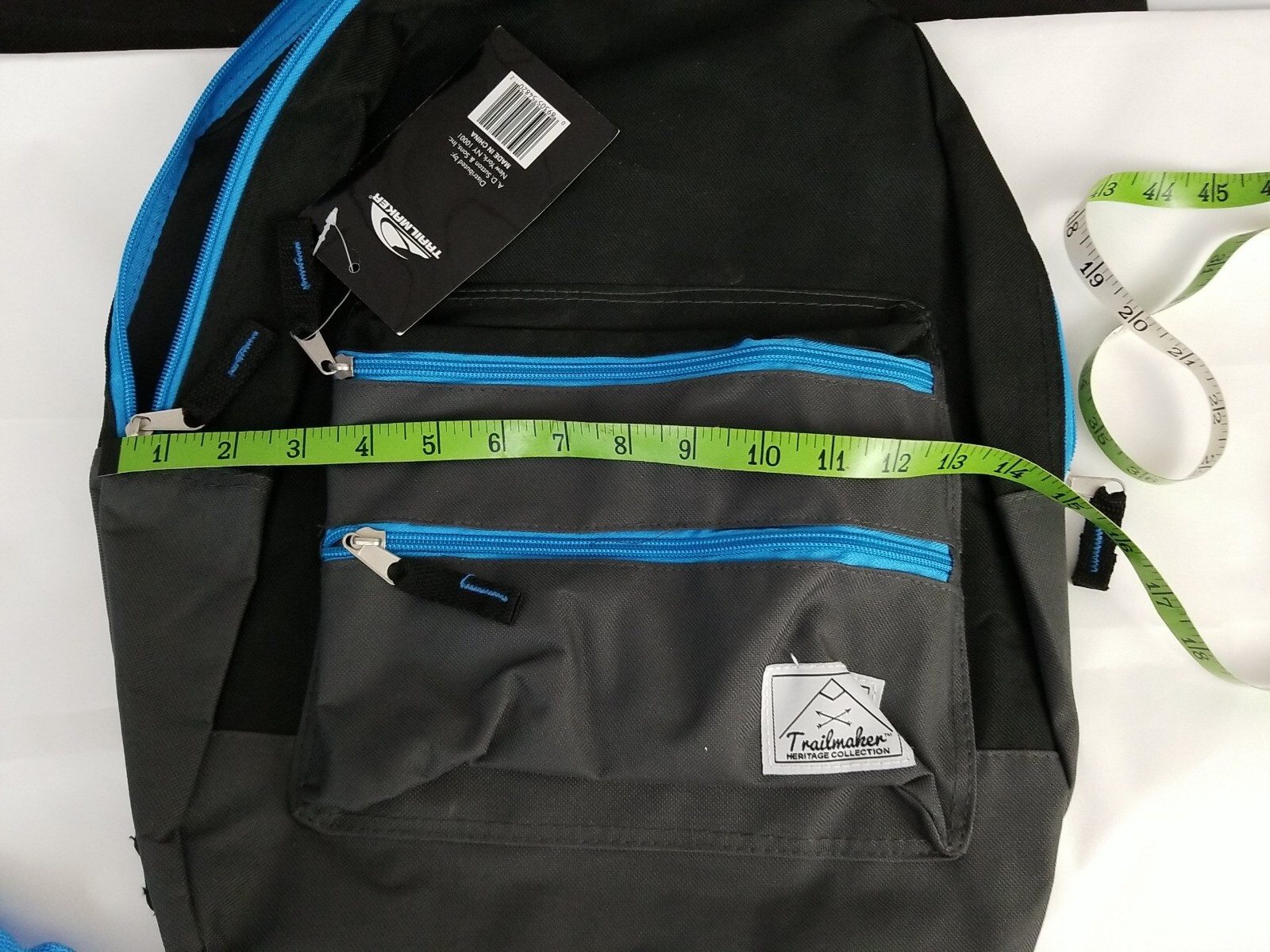 Trailmaker Backpack Heritage Collection 18” NWT Black Bag Turquoise Blue Trim