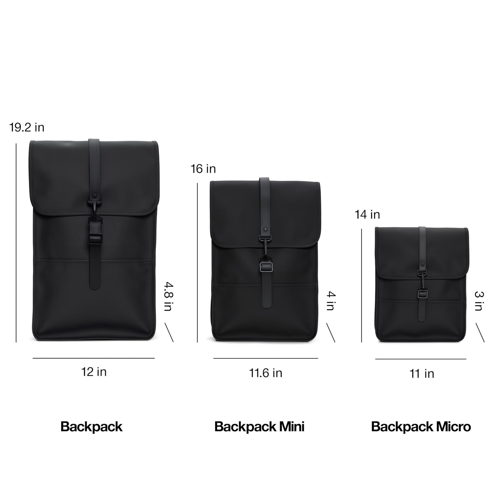 Waterproof Micro Black Backpack Lightweight Durable Waterproof Urban Commuter