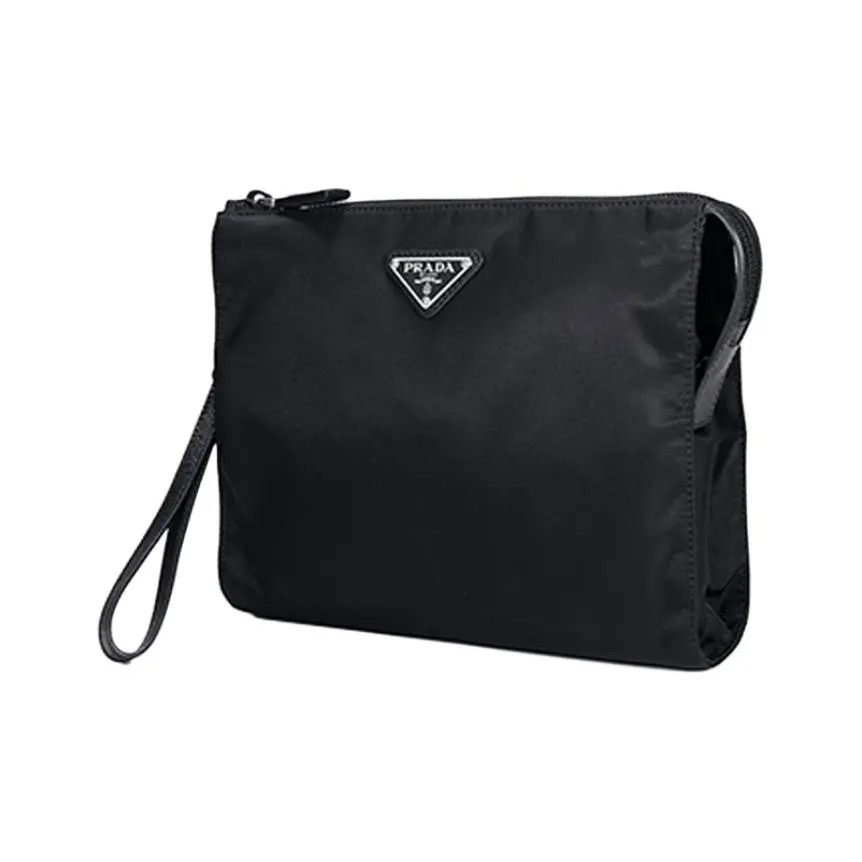 PRADA Re-Nylon Makeup Bag Handbag Men’s Black 8.8×2.5×6.2 in