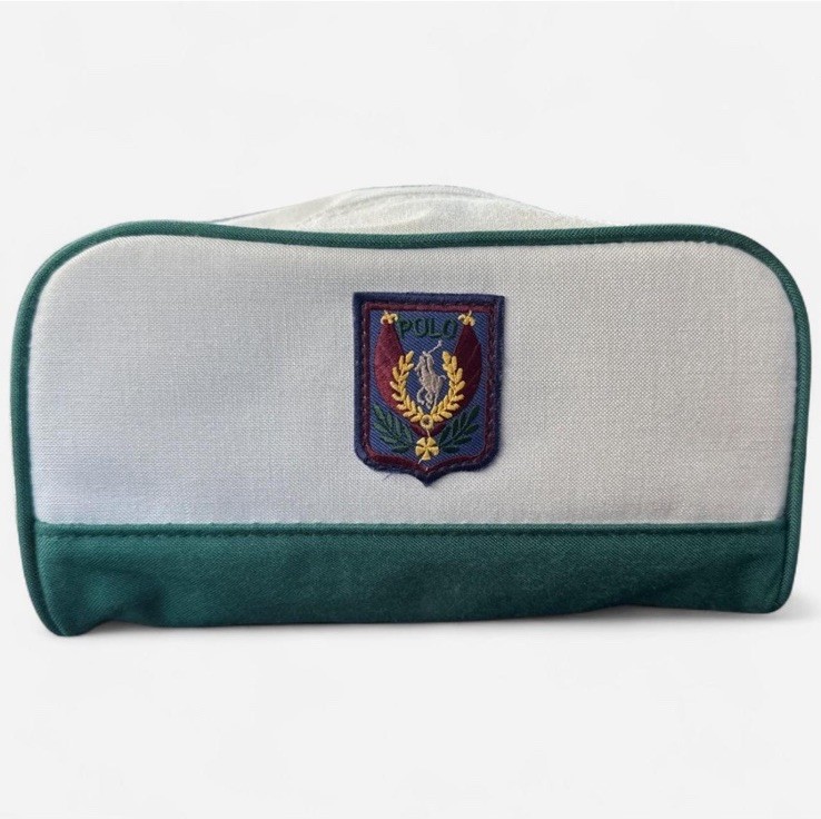 Polo Ralph Lauren Embroidered Shower Accessories Bag Green & White