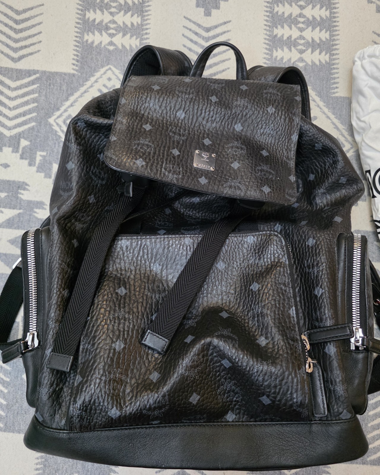 MCM Brandenburg Backpack Visetos Black Monogram – Authentic Excellent Condition