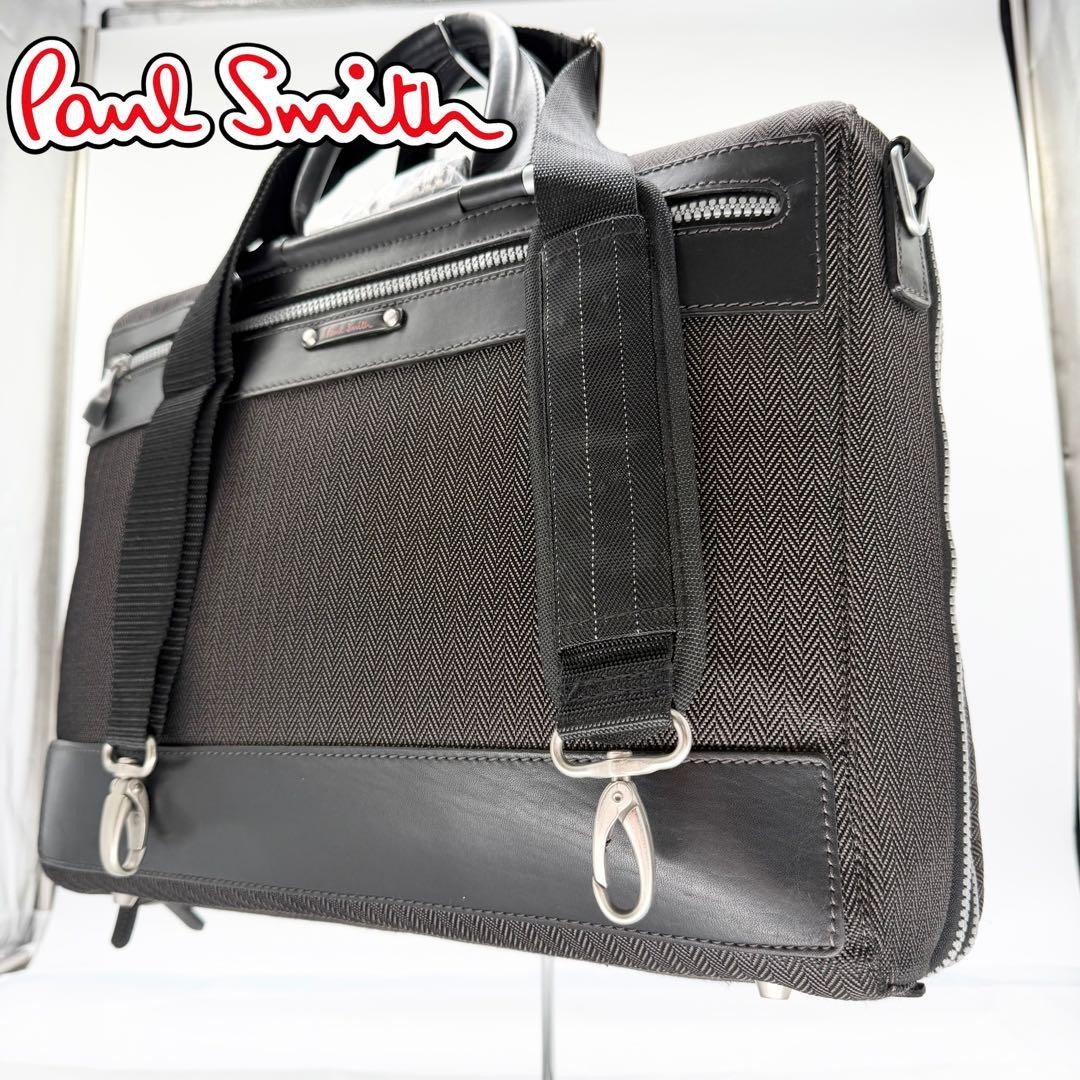 [Good condition] Paul Smith 2WAY business bag herringbone pattern large