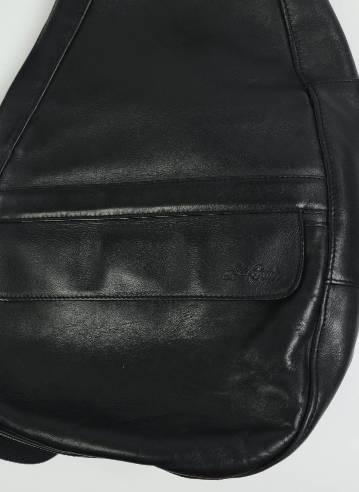 Vintage L.L Bean Ameribag Black Leather Shoulder Bag One Strap USA Made
