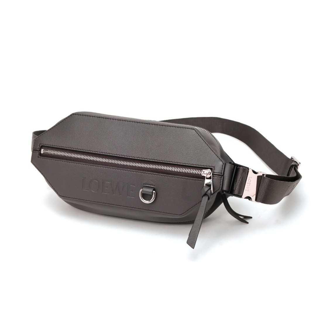 Loewe Convertible Sling Body Bag Calf Leather Dark Brown Style Used TOMI-0