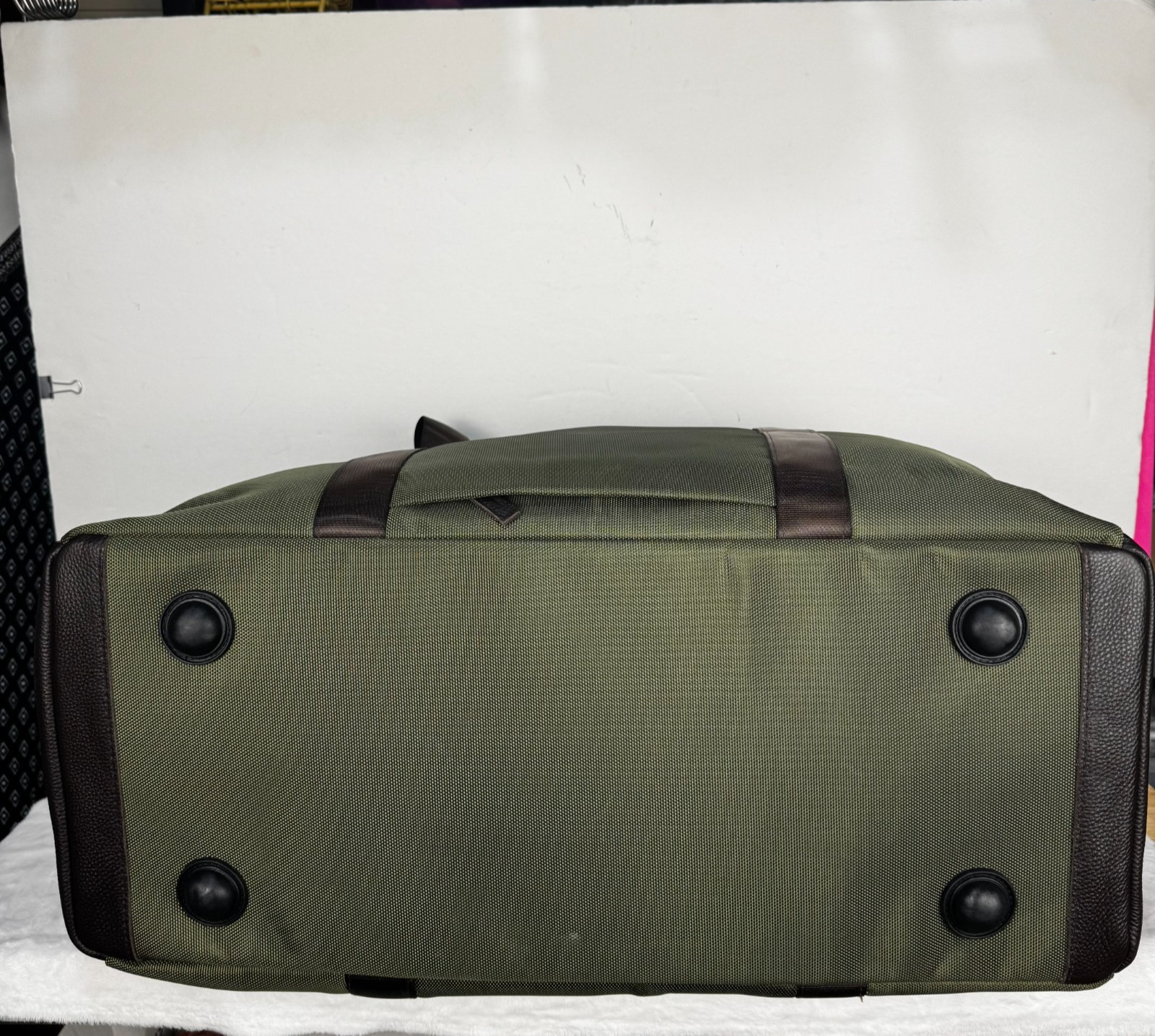 Abercrombie & Kent Large Travel Weekender Duffel Bag Safari Green Brown Waterpro