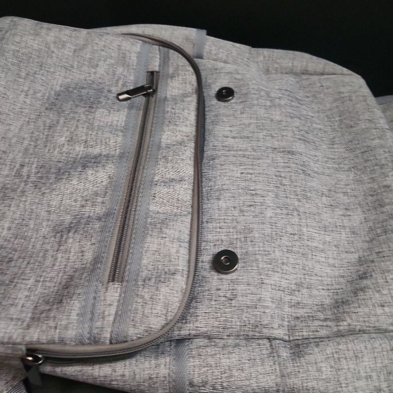 HFSX Light Grey Heathered Backpack USB Port Modern Minimalist Travel Chic