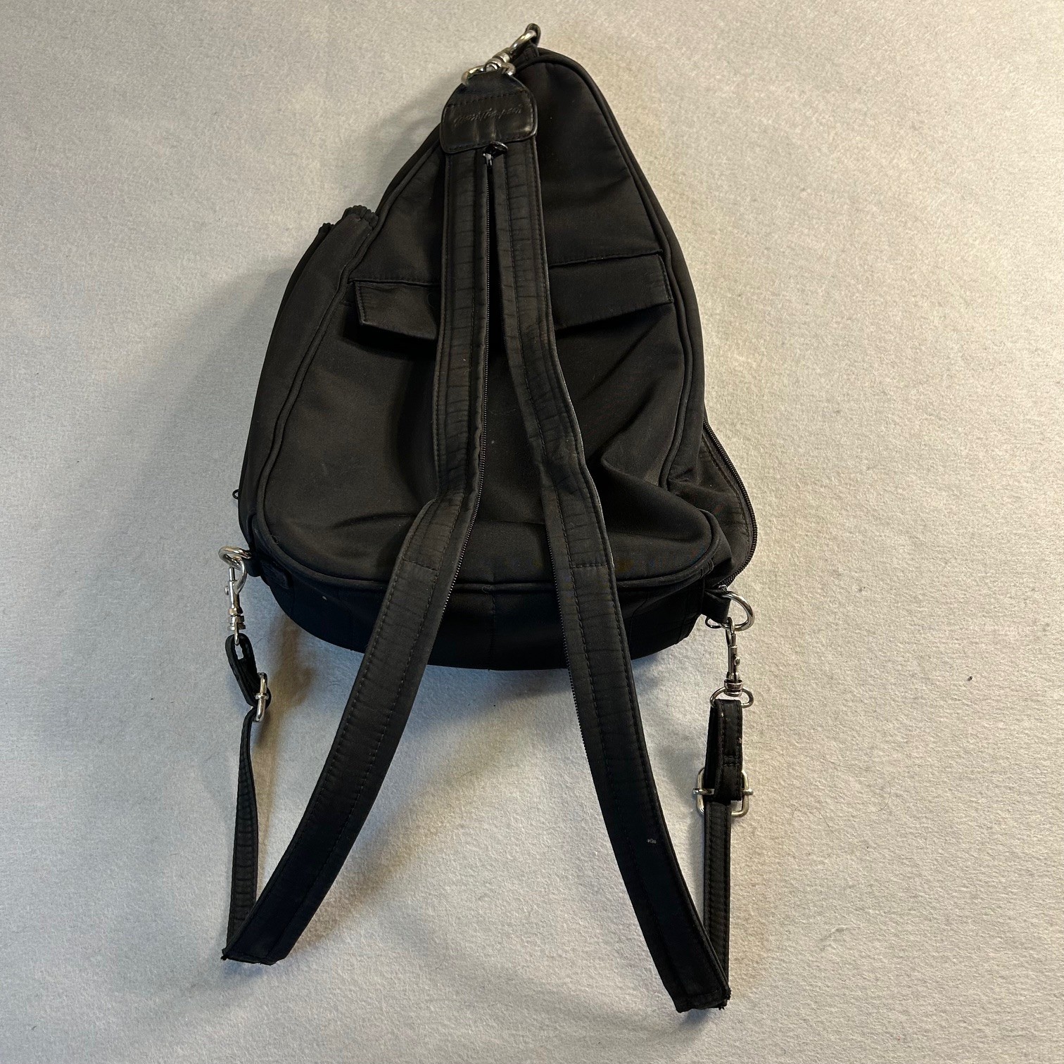 Norm Thompson Convertible Sling Purse Backpack Bag Black Adjustable Travel