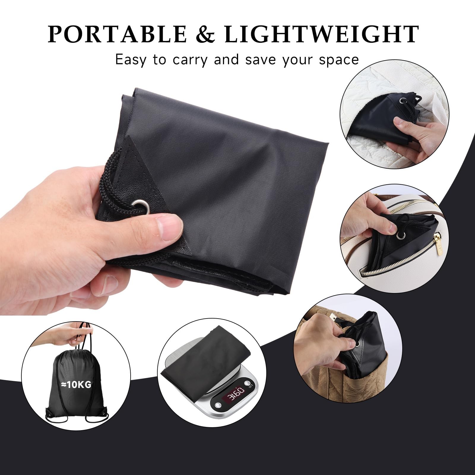 Kuhome 6Pcs Black Drawstring Backpacks Bulk String Bag Cinch Sack Pack Stora