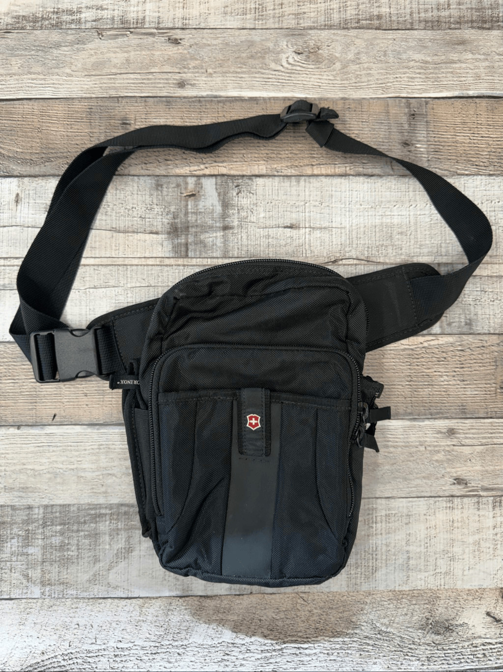 Victorinox Swiss Army Nylon Shoulder Bag Black Utility Outdoor Camping Fishing