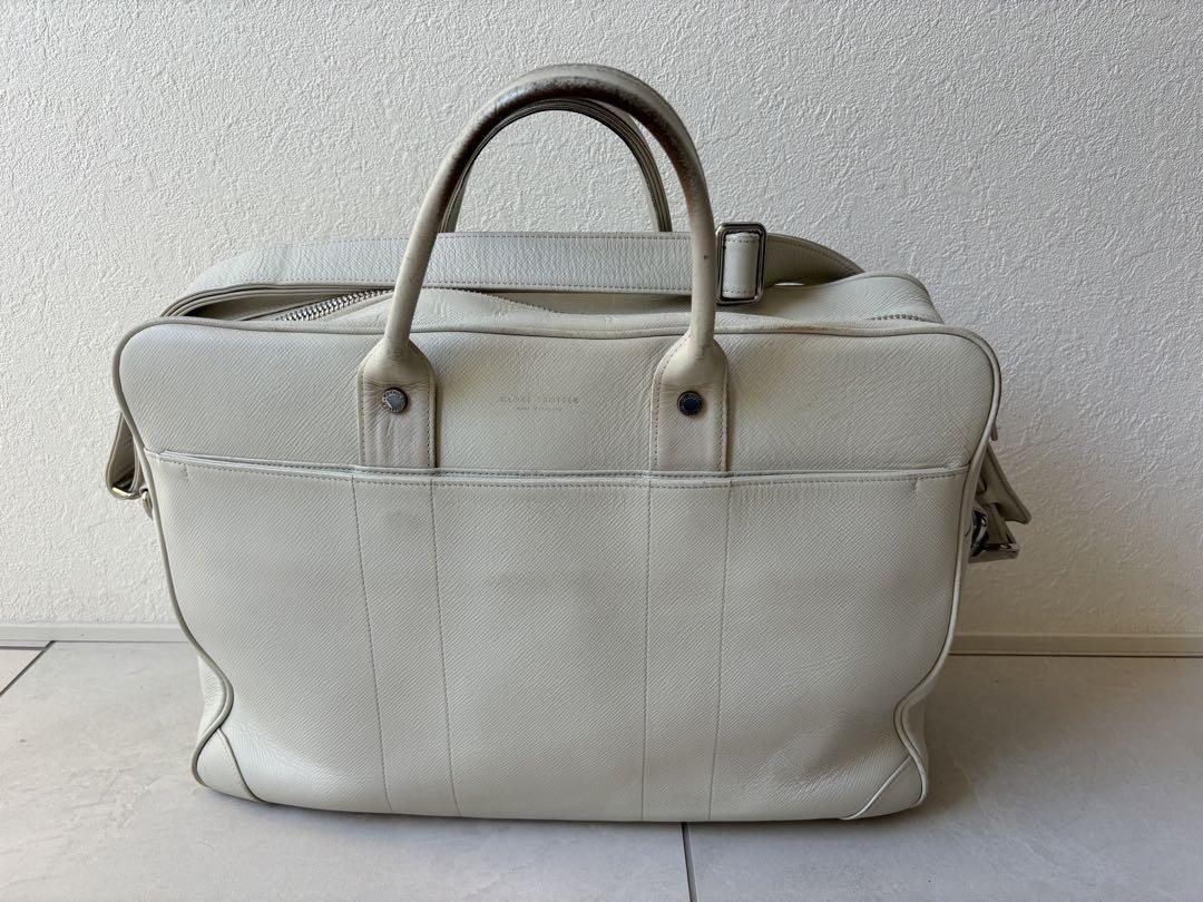 GLOBE TROTTER 2way Business Bag Boston Bag Ivory White Size 41×29.5×10.5cm
