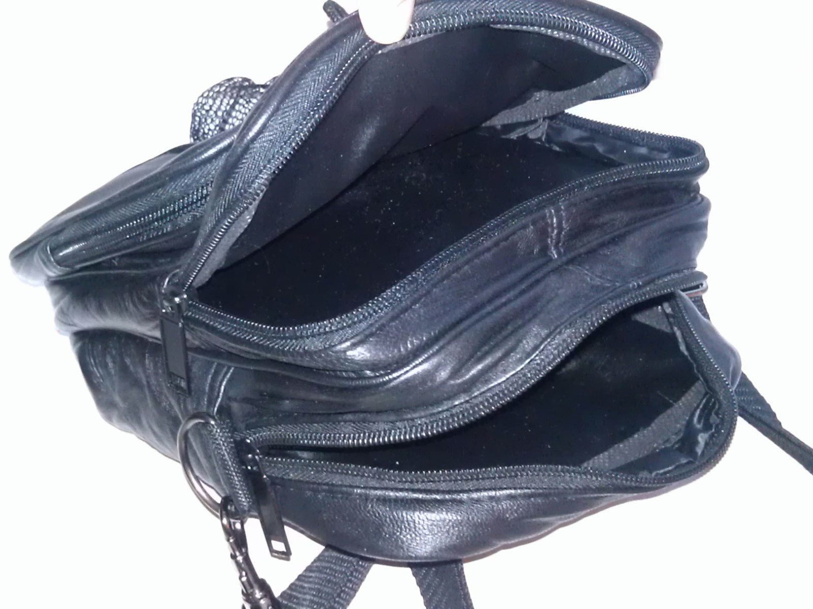 Black Genuine Leather Men’s Messenger Organizer Bottle Holder Bag US Seller