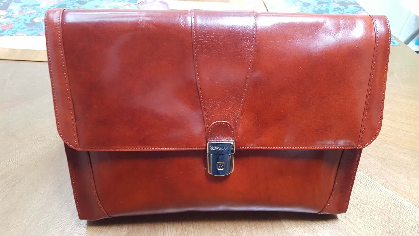 Bosca Old Leather Flap Envelope Brief – Cognac NEW in BOX! 829/32 009309038417