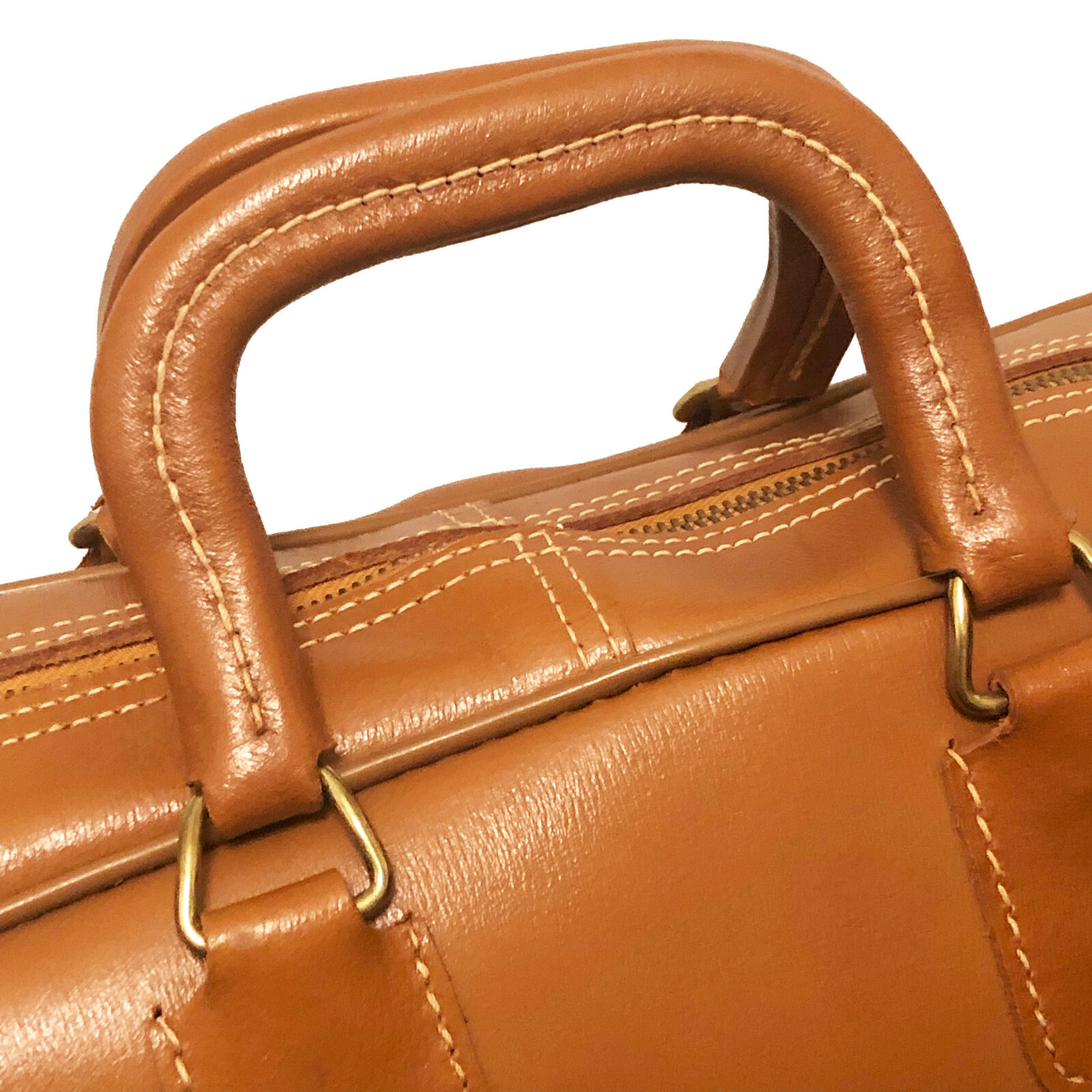 Vintage Split Cowhide Double Handle Travel Bag – 1960’s