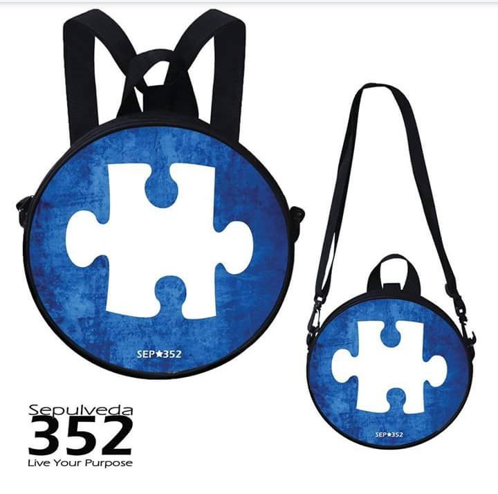austism awareness mini backpack/ shoulder bag