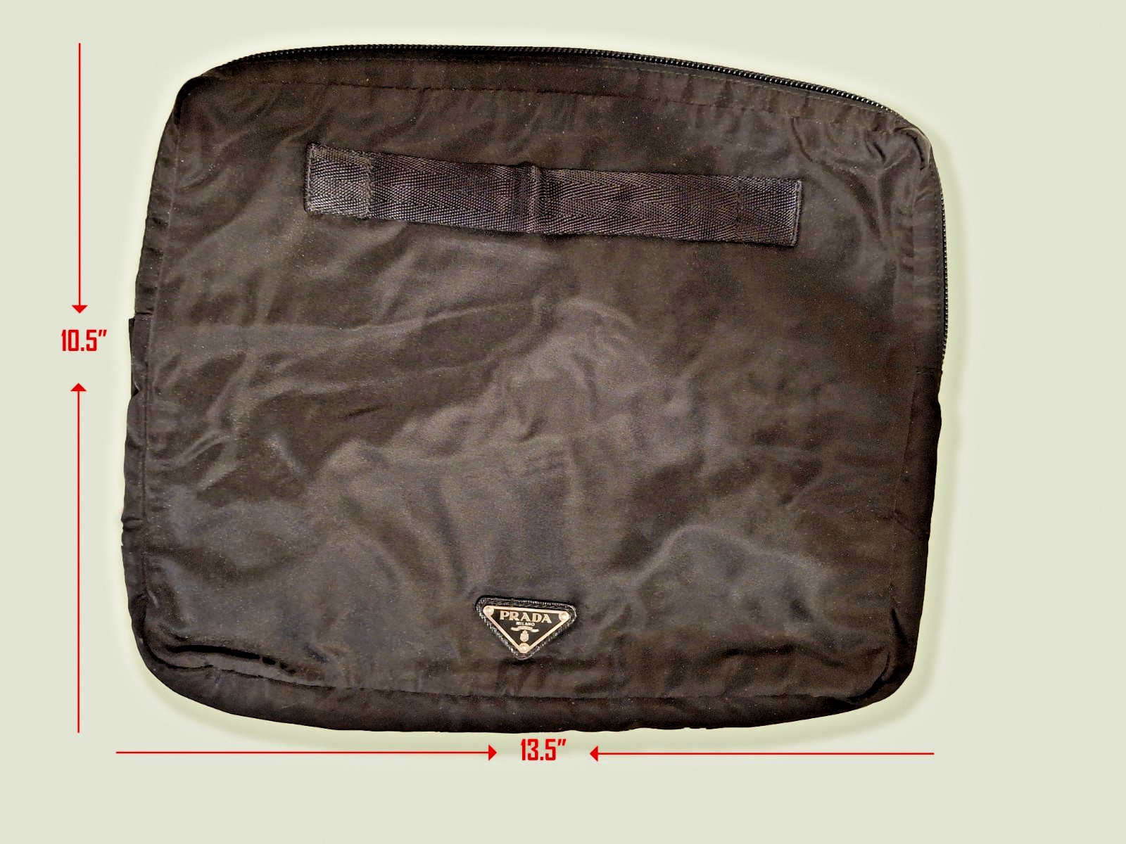PRADA Black Tessuto Nylon Document Case Pouch Portfolio Sleeve A4 Size