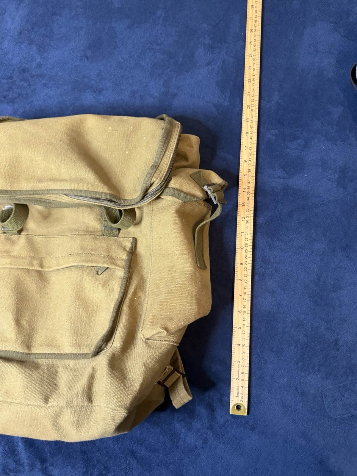 Vtg Canvas Rucksack Olive Faded Distressed (Fully Functional) See Photos