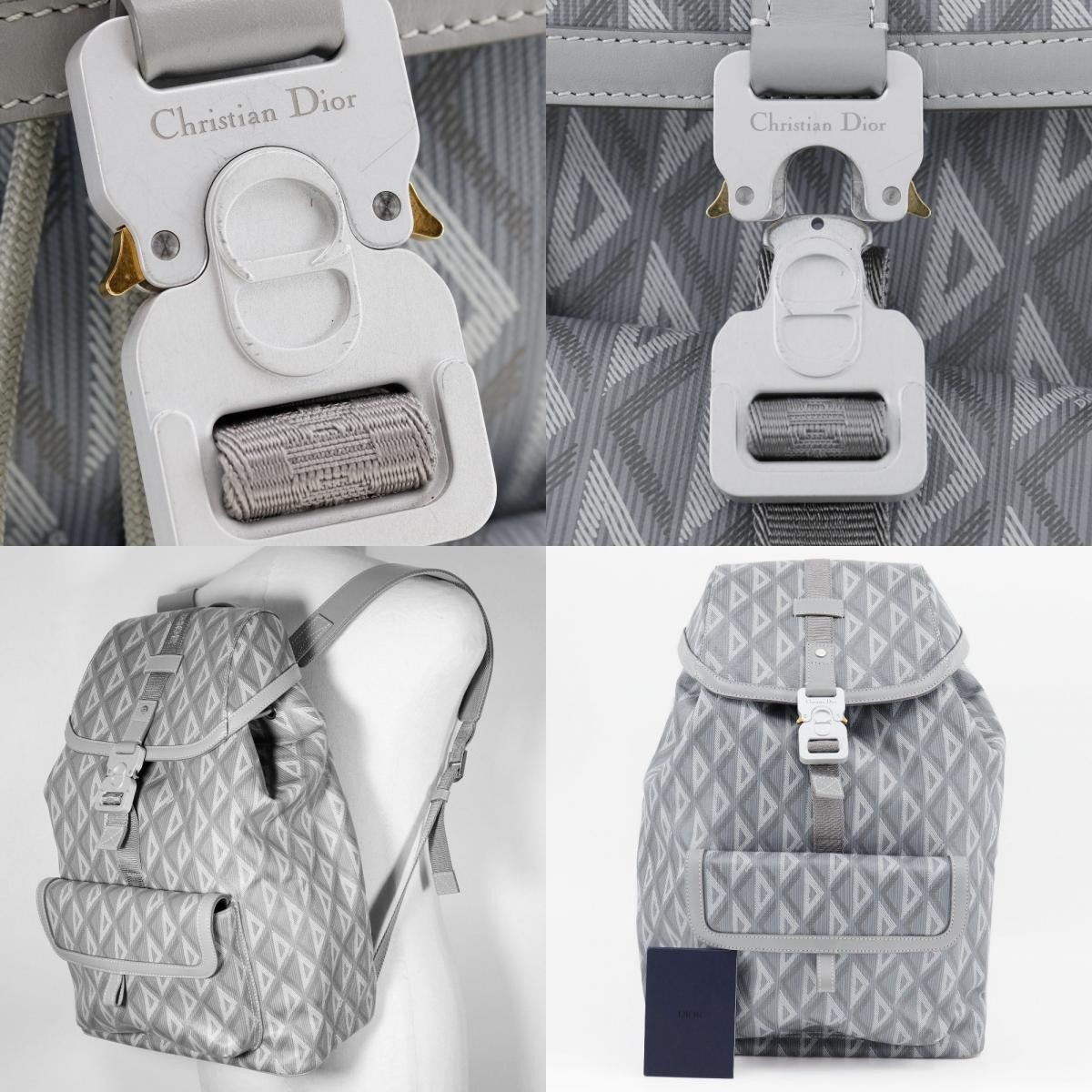 Dior HIT THE ROAD Backpack Daypack 1ESBA021CDP Backpack gray PVC mens