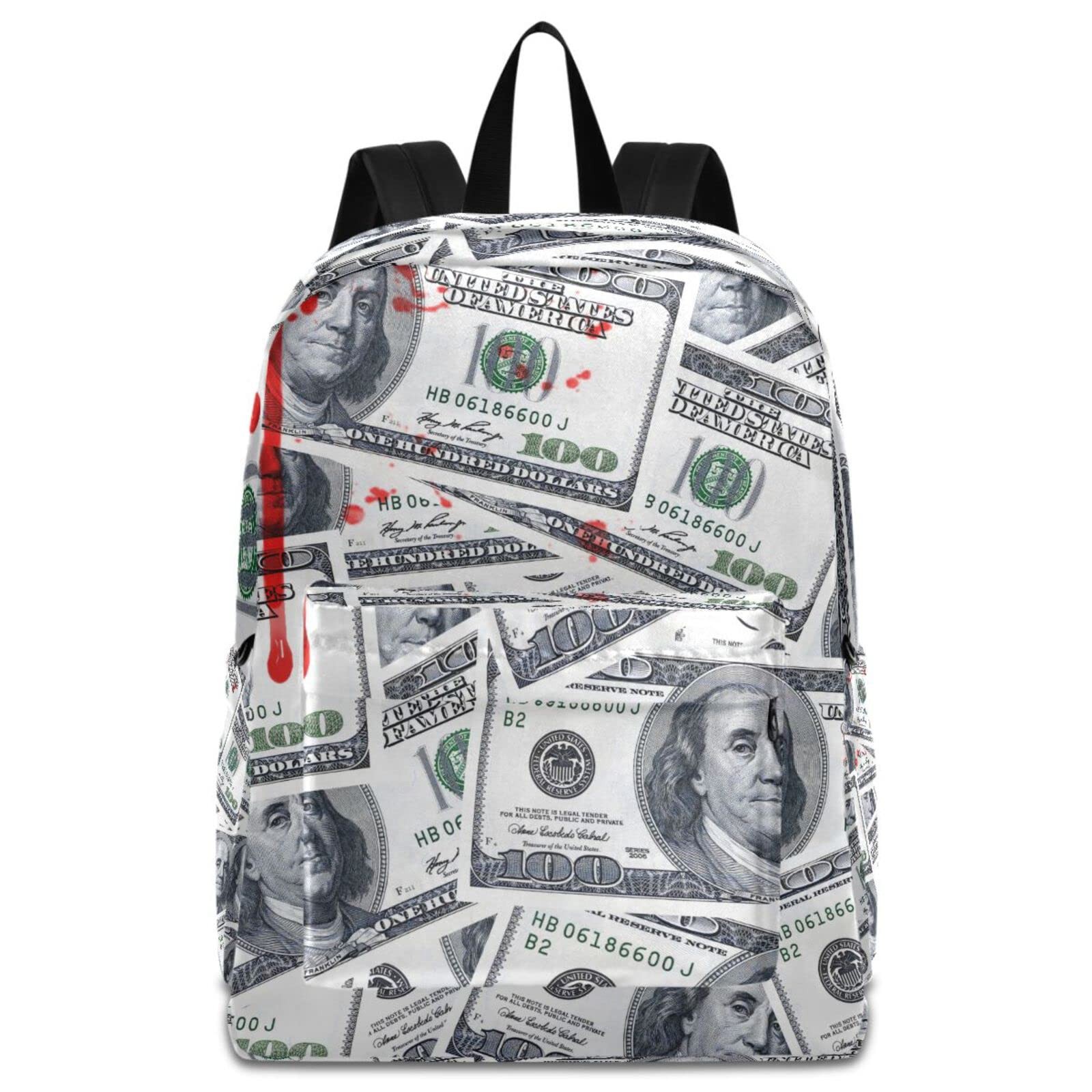Bloody Us 100 Dollars Money Big Travel Laptop Backpack Computer Bag Gift