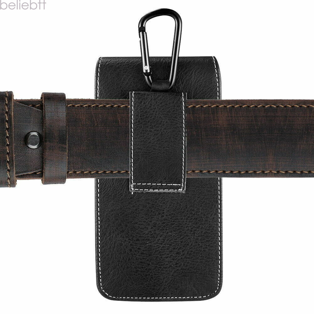 Universal Cell Phone Case Pouch Holster w/ Belt Loop Metal Clip for Large Phones