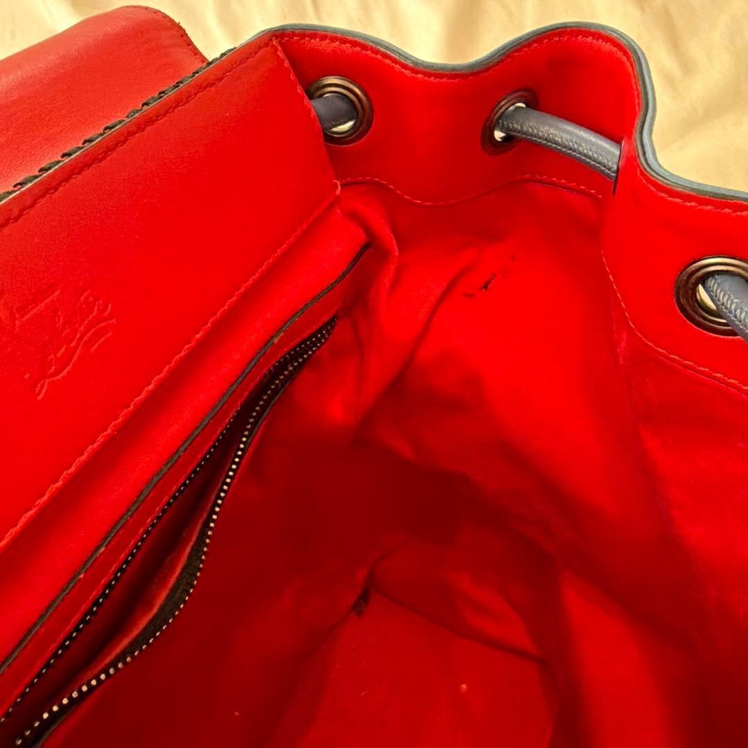 Christian Louboutin Explorafunk Authentic Backpack Shoulder Bag Blue Studs Men’s