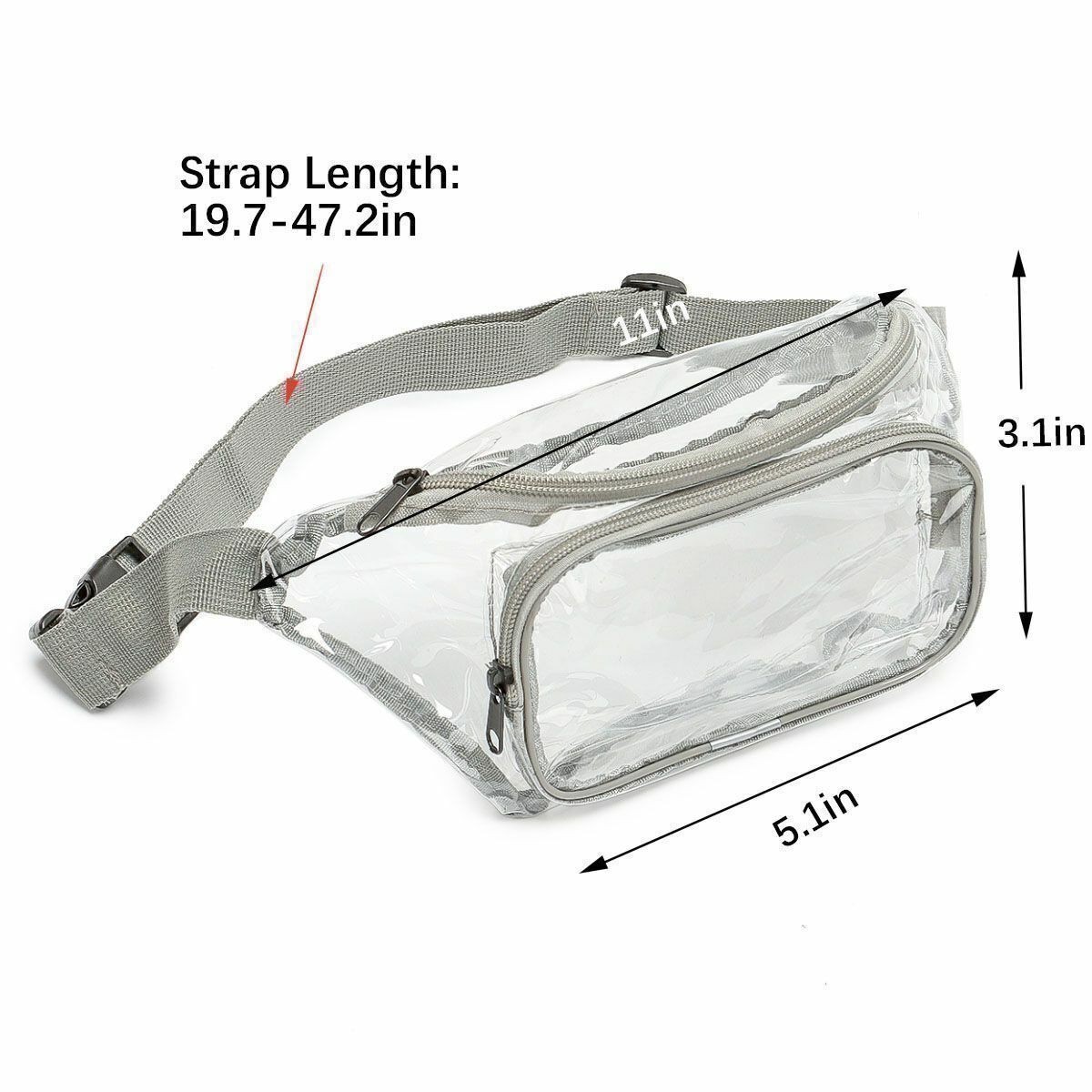 Clear Fanny Pack Men Women Waist Pouch Belt Bag Outdoor Sports Stadium Security