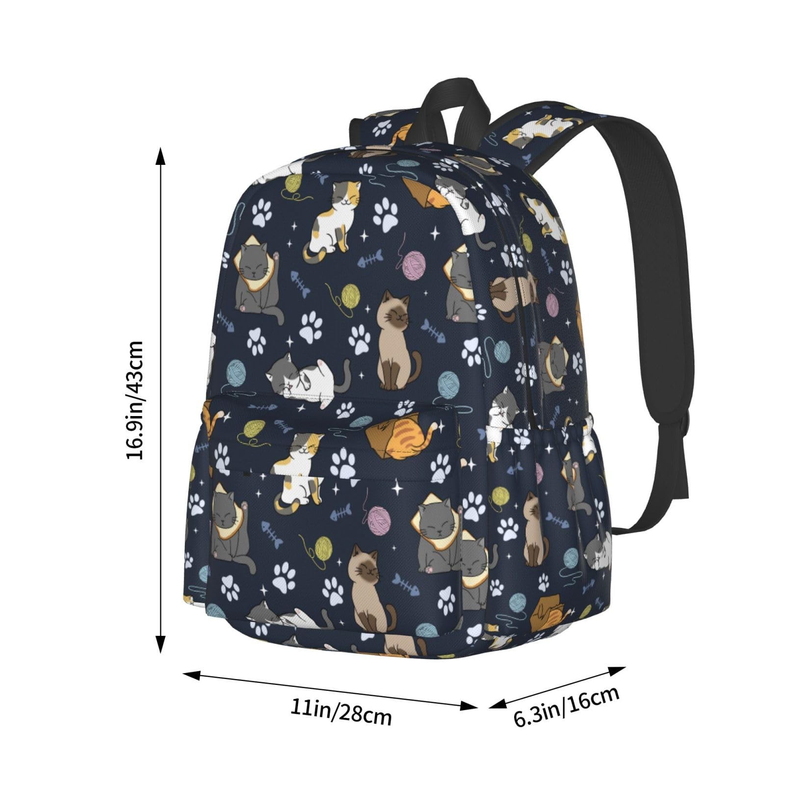 Cute Cats Backpack 16.9 inch, Womens Travel Casual Laptop, Hiking Daypack