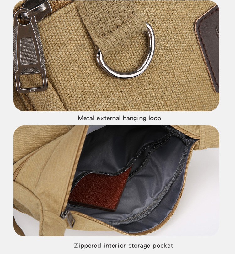 LEBULLBRO Canvas Crossbody Shoulder Messenger Bags Military Outdoor Satchel Bag