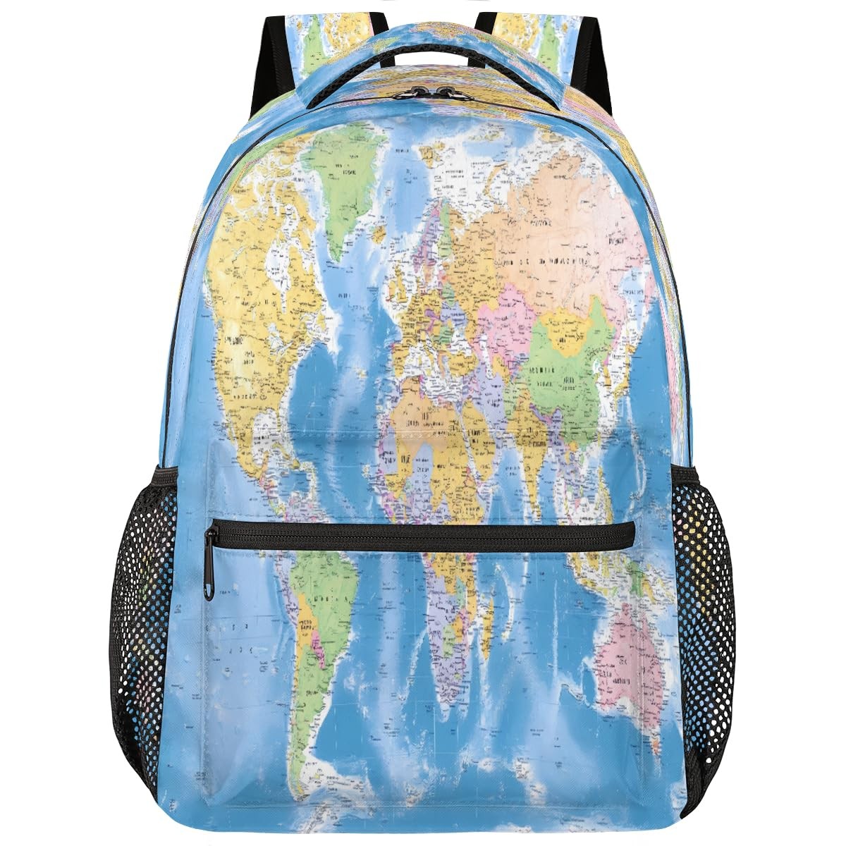 Globe World Map Backpack, School Bag, Laptop Rucksack, Travel Hiking Daypack