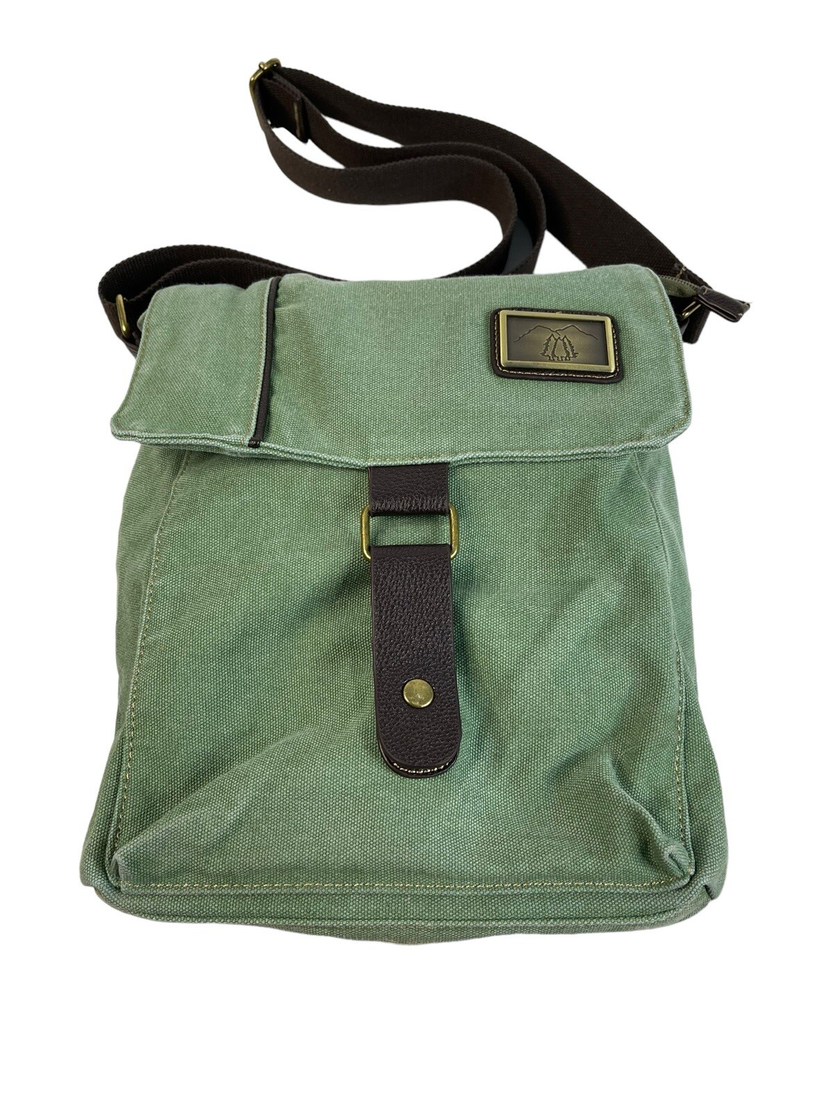 Triple Tree Canvas Messenger Bag Army Green