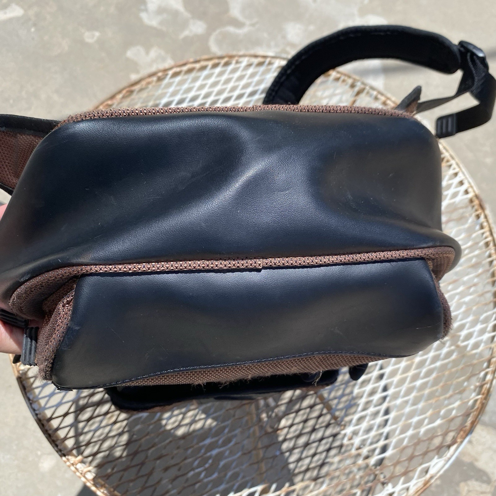 Tumi T2 Backpack Copper Ballistic Nylon & Leather Bottom Padded Straps