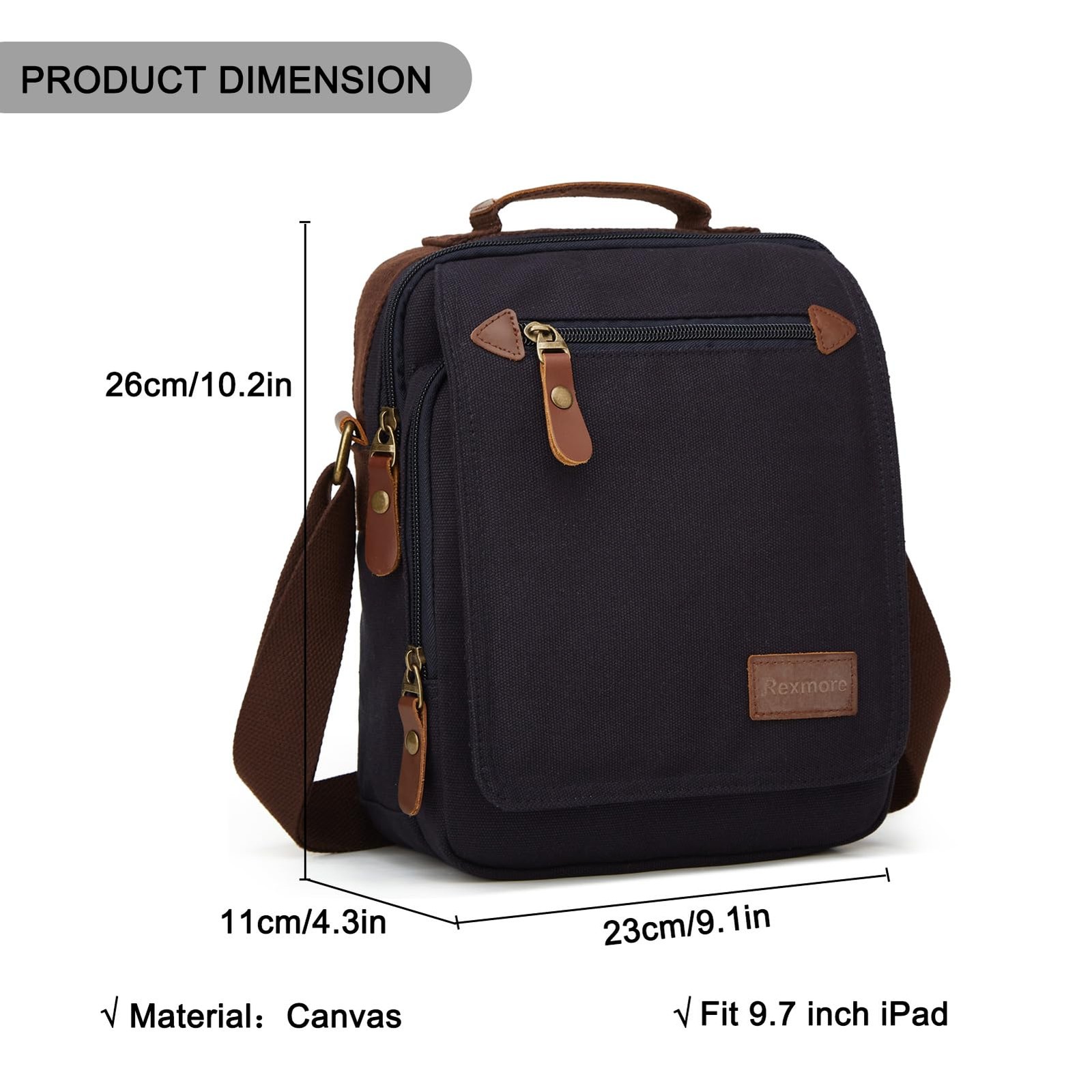 Small Canvas Messenger Bag for Men,Vintage Causal Shoulder Bag Lightweight Cr…