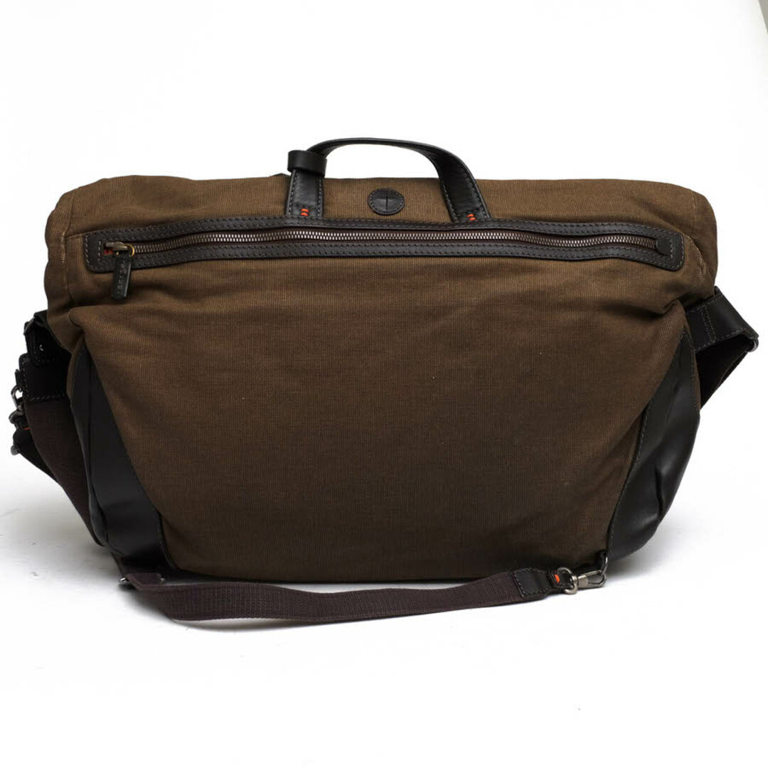 Dunhill Shoulder bag briefcase crossbody for men brown leather canvas 42×30×10cm