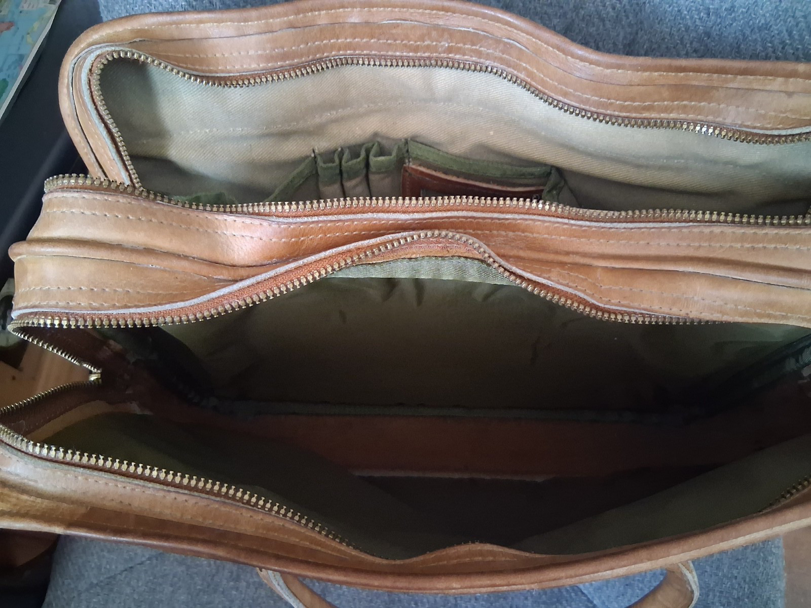 Orvis Briefcase Satchel Bag Brown Leather Vintage Gokey Style